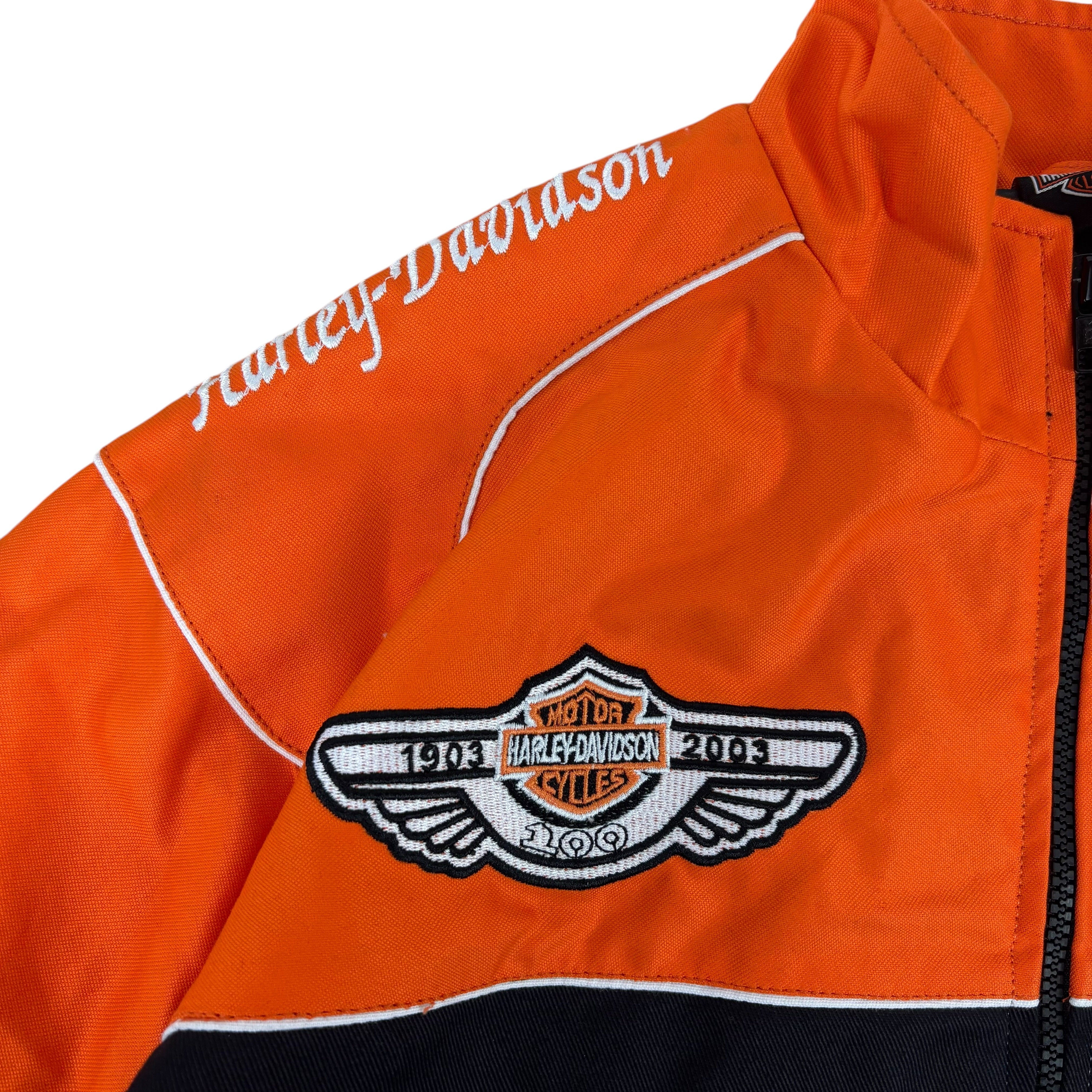 Harley Davidson 100 Year Anniversary 2003 Orange Racing Jacket (M-XL)