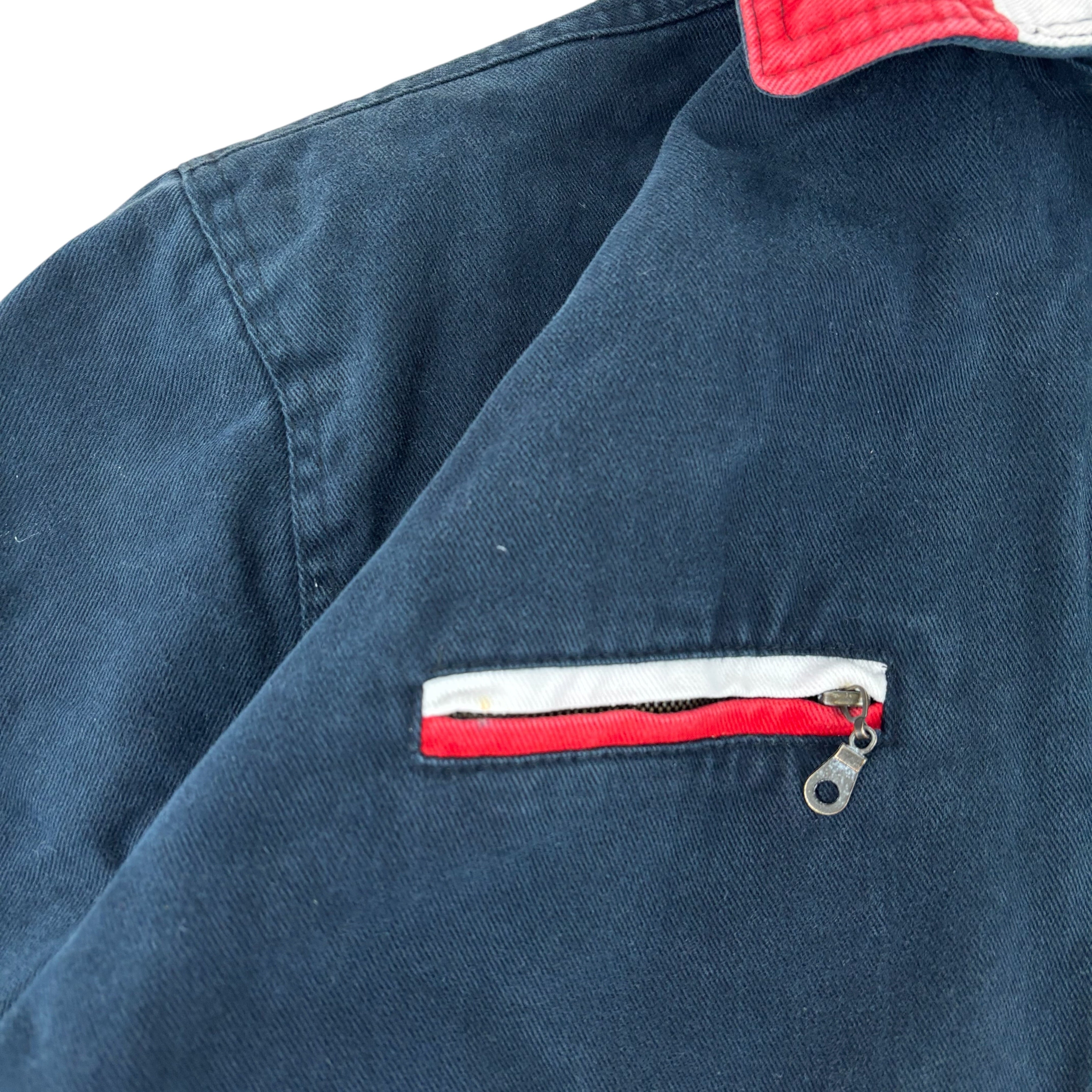 Tommy Hilfiger Sailing Gear 90s Denim Flag Quilted Jacket (XL)