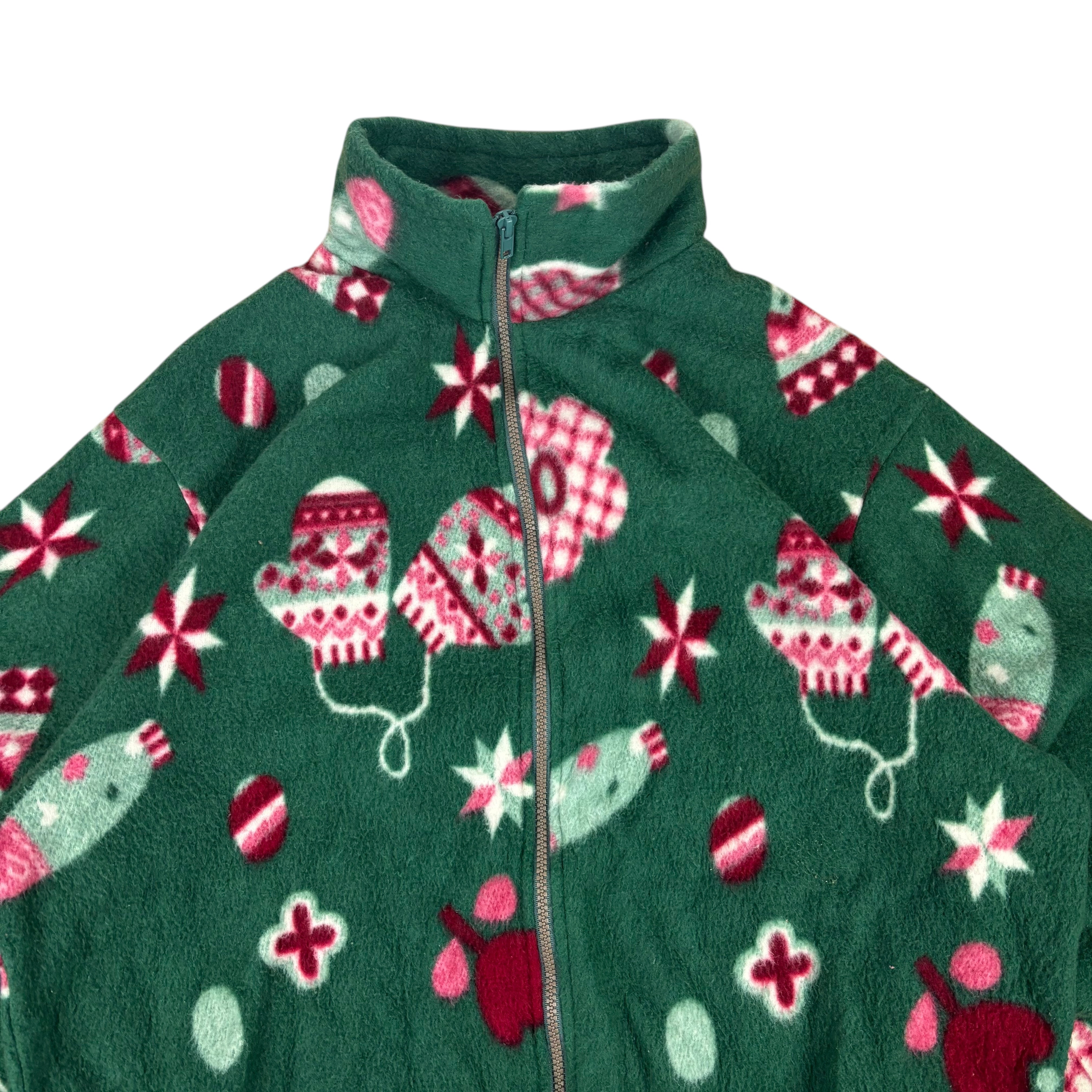 Vintage Green Winter Pattern Fleece (Women’s L)