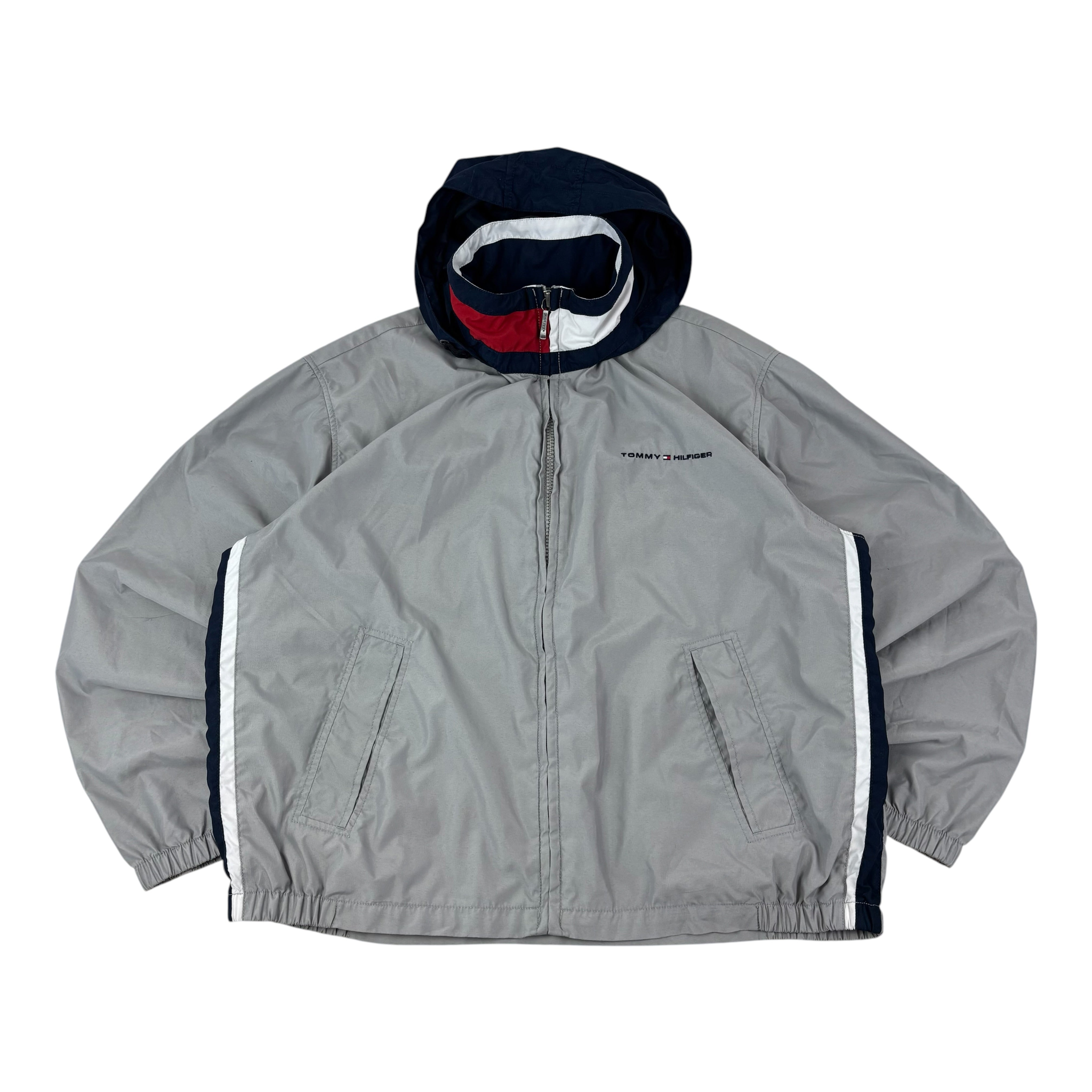 Tommy Hilfiger Grey Y2K Logo Windbreaker (L)