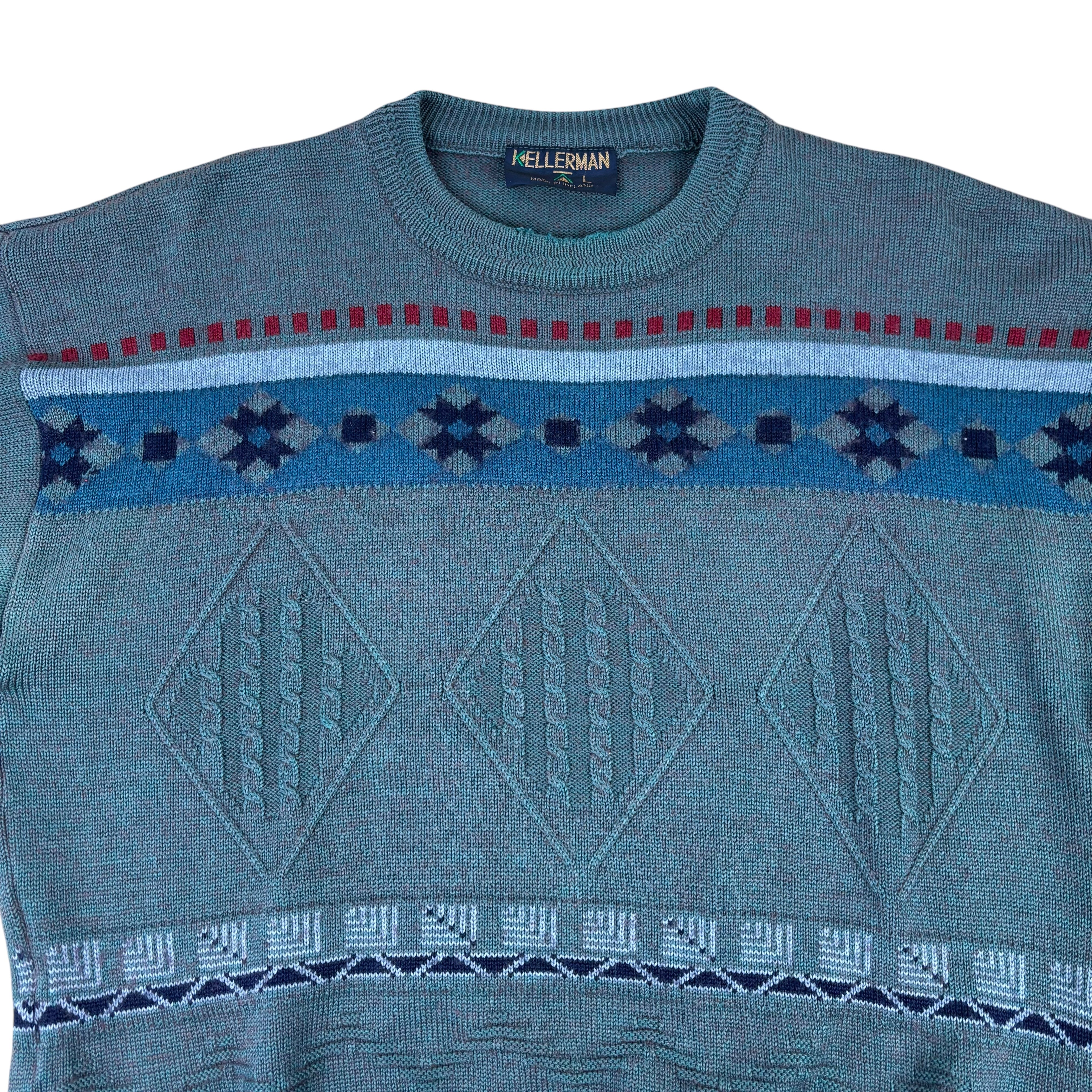 Kellerman Vintage Made in Ireland Knitted Fisherman Sweater (L)