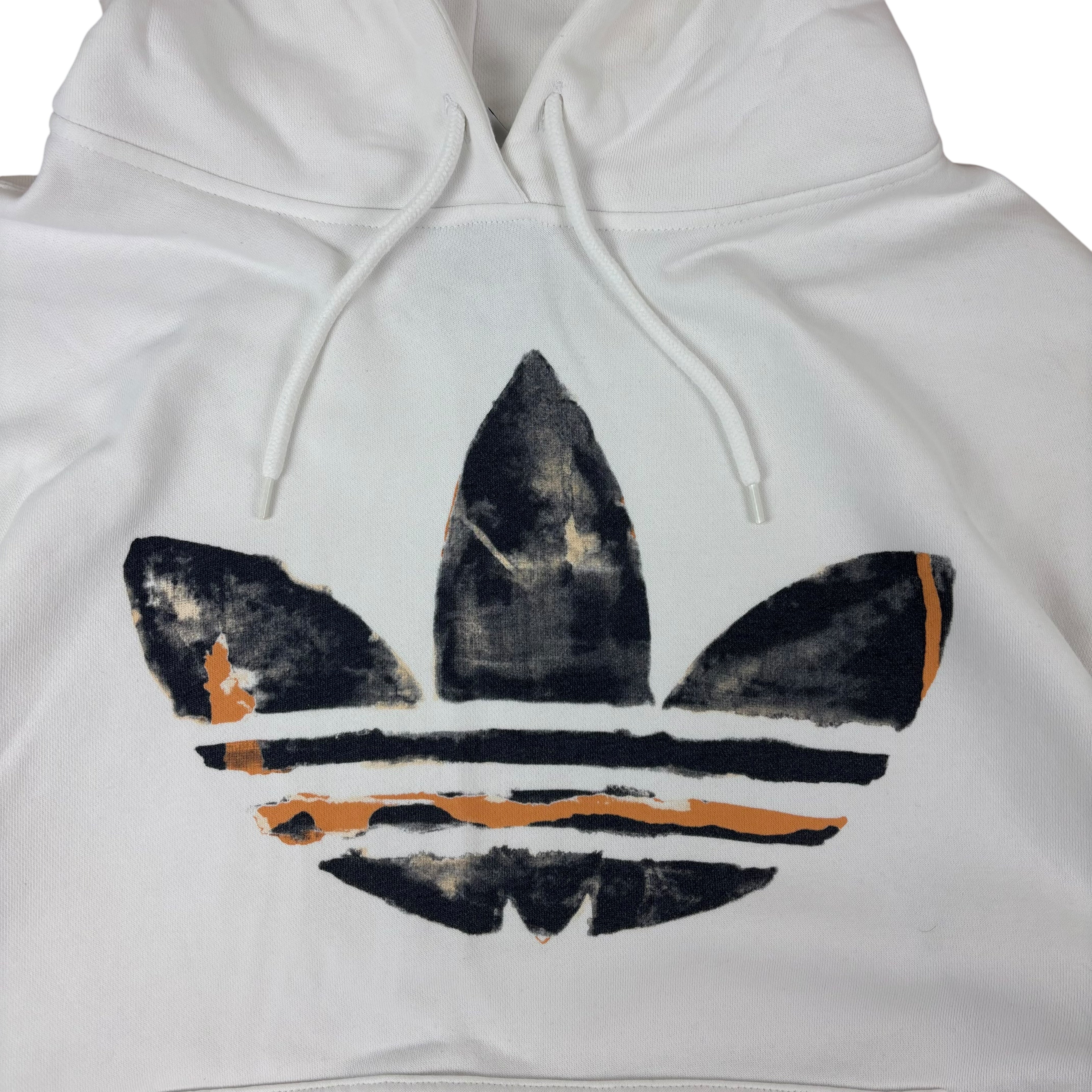 Adidas White Logo Graphic Hoodie (M)