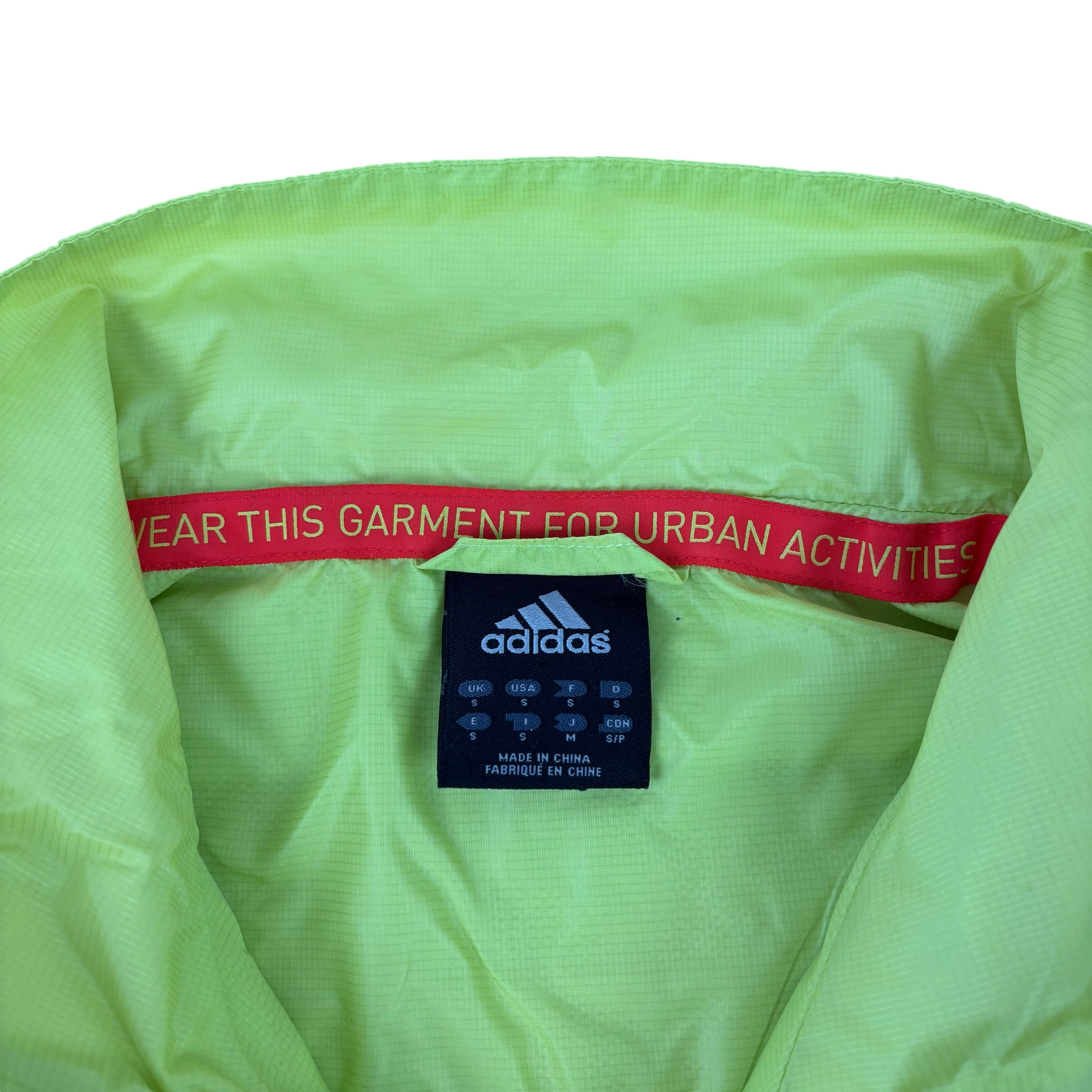 Adidas Y2K Lime Green Logo Windbreaker (S)