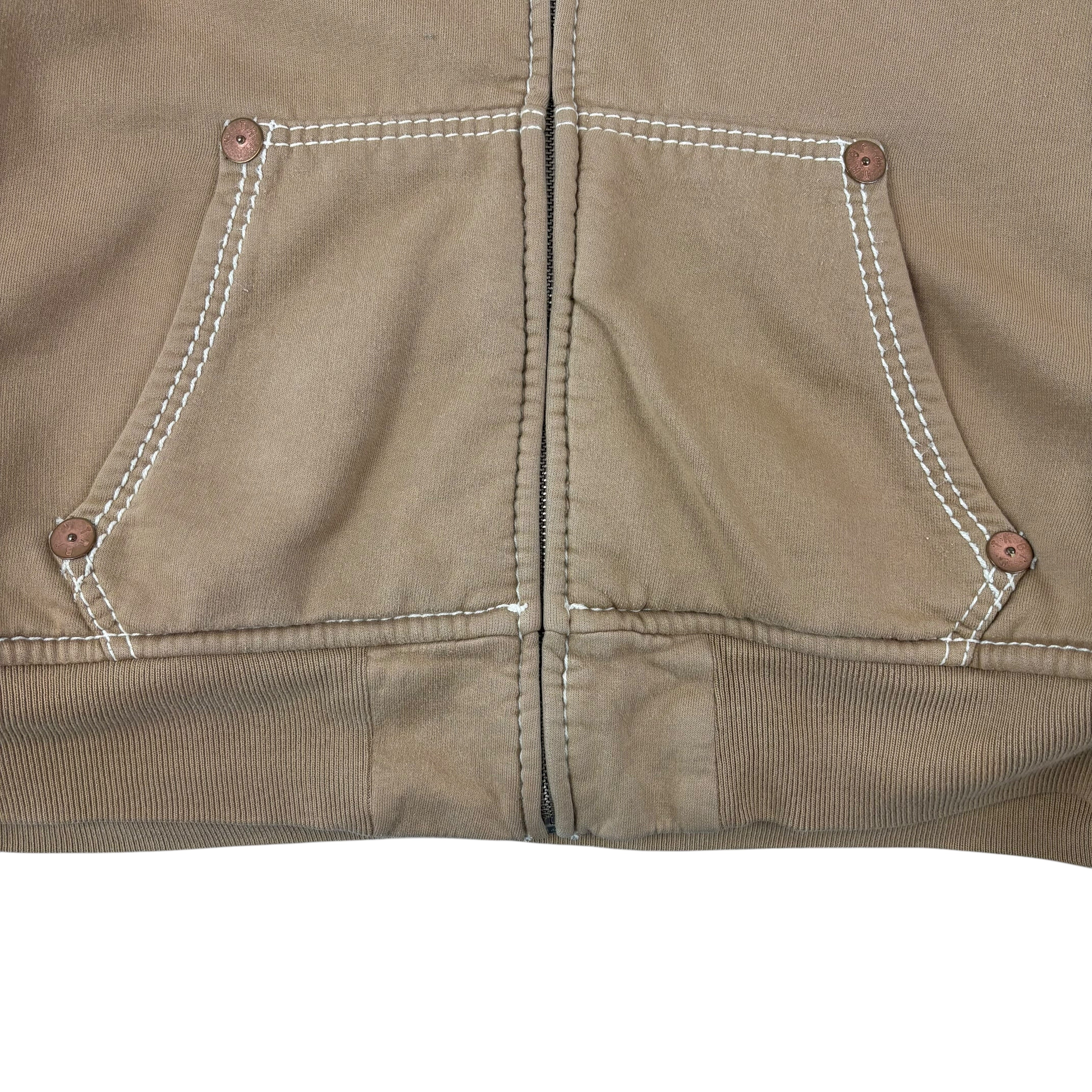 True Religion Y2K Contrast Stitch Faux-Fur Lined Hoodie (XL)