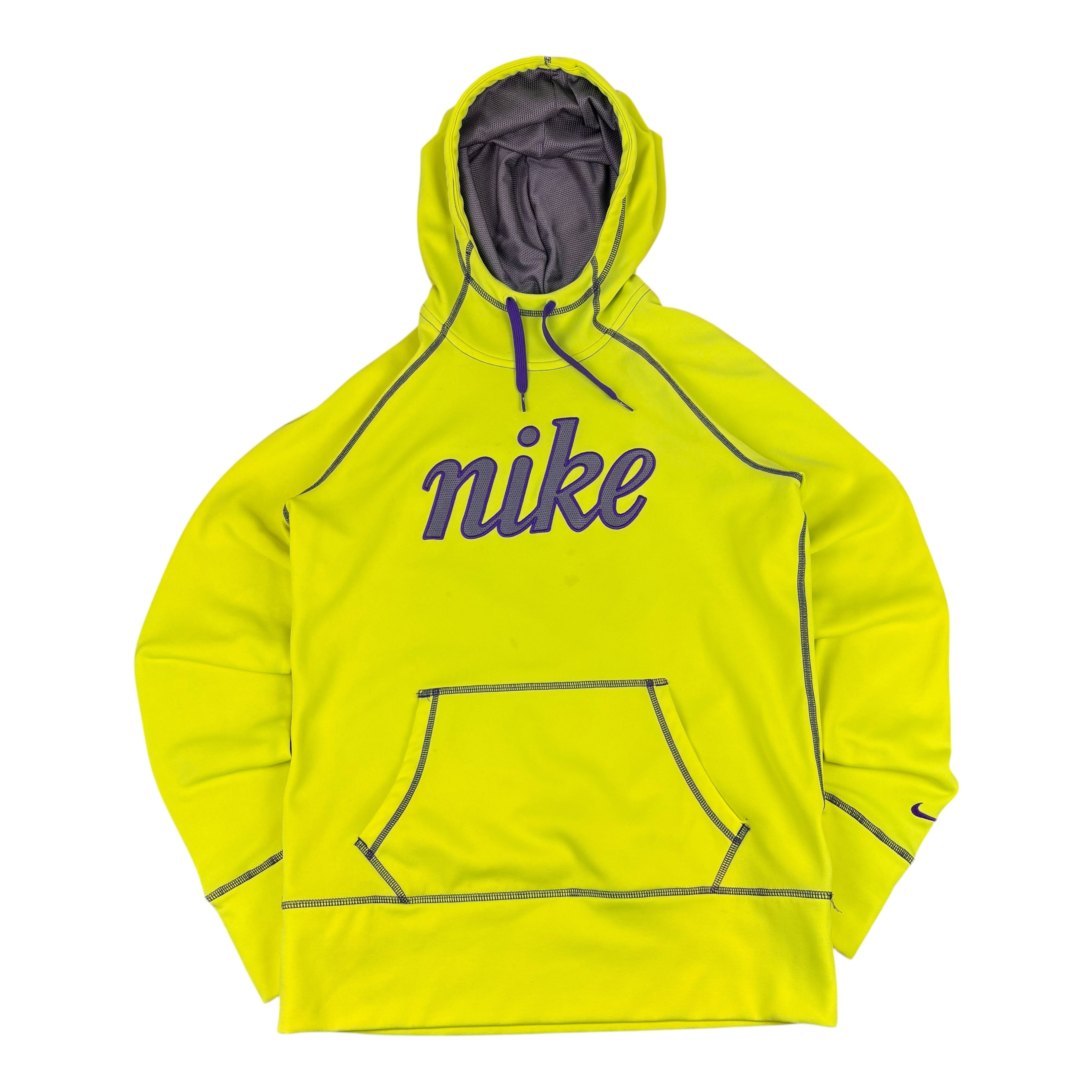 Nike Neon Yellow Spell-Out Hoodie (Women’s M)