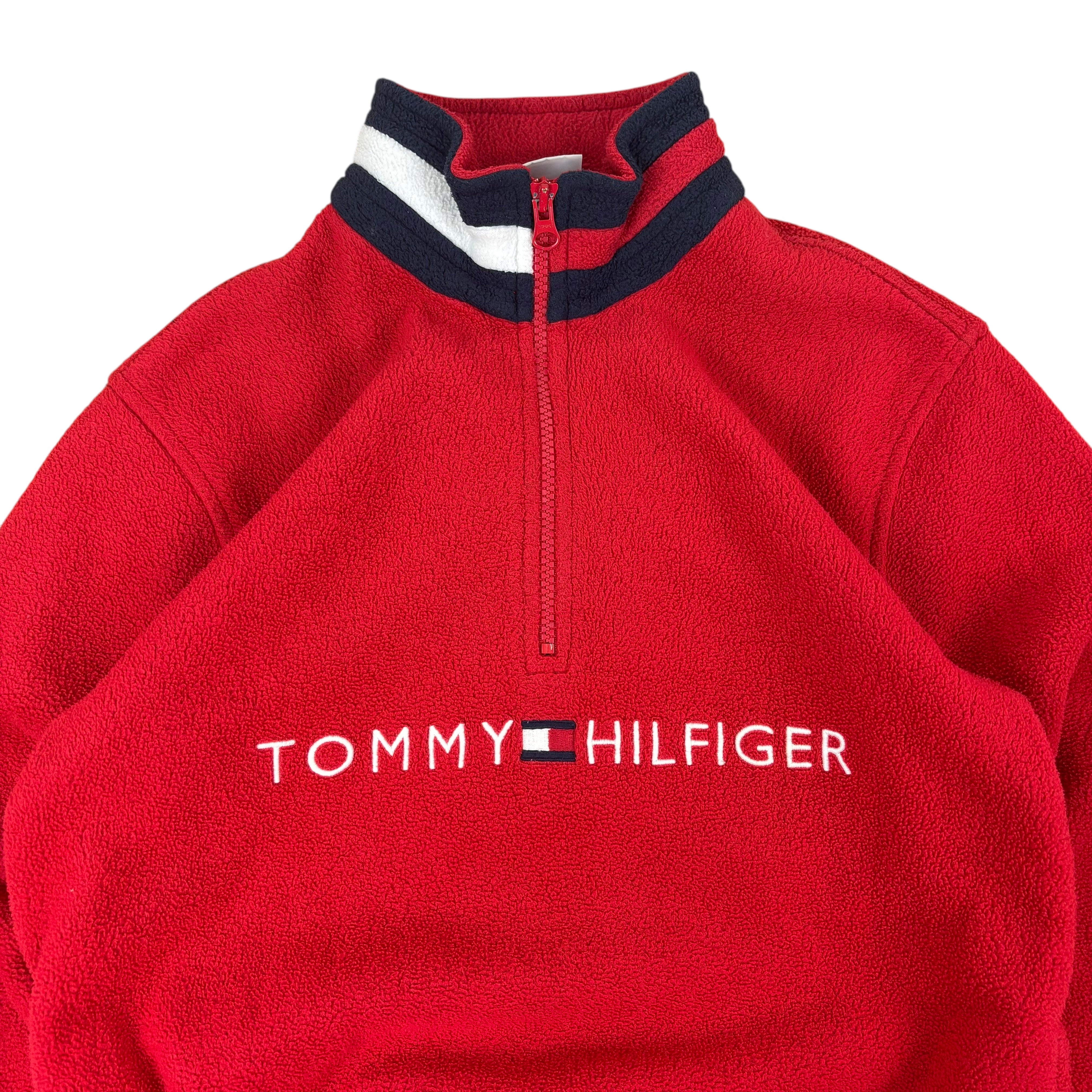 Tommy Hilfiger Red Spell-Out Q-Zip Fleece (Women’s M)