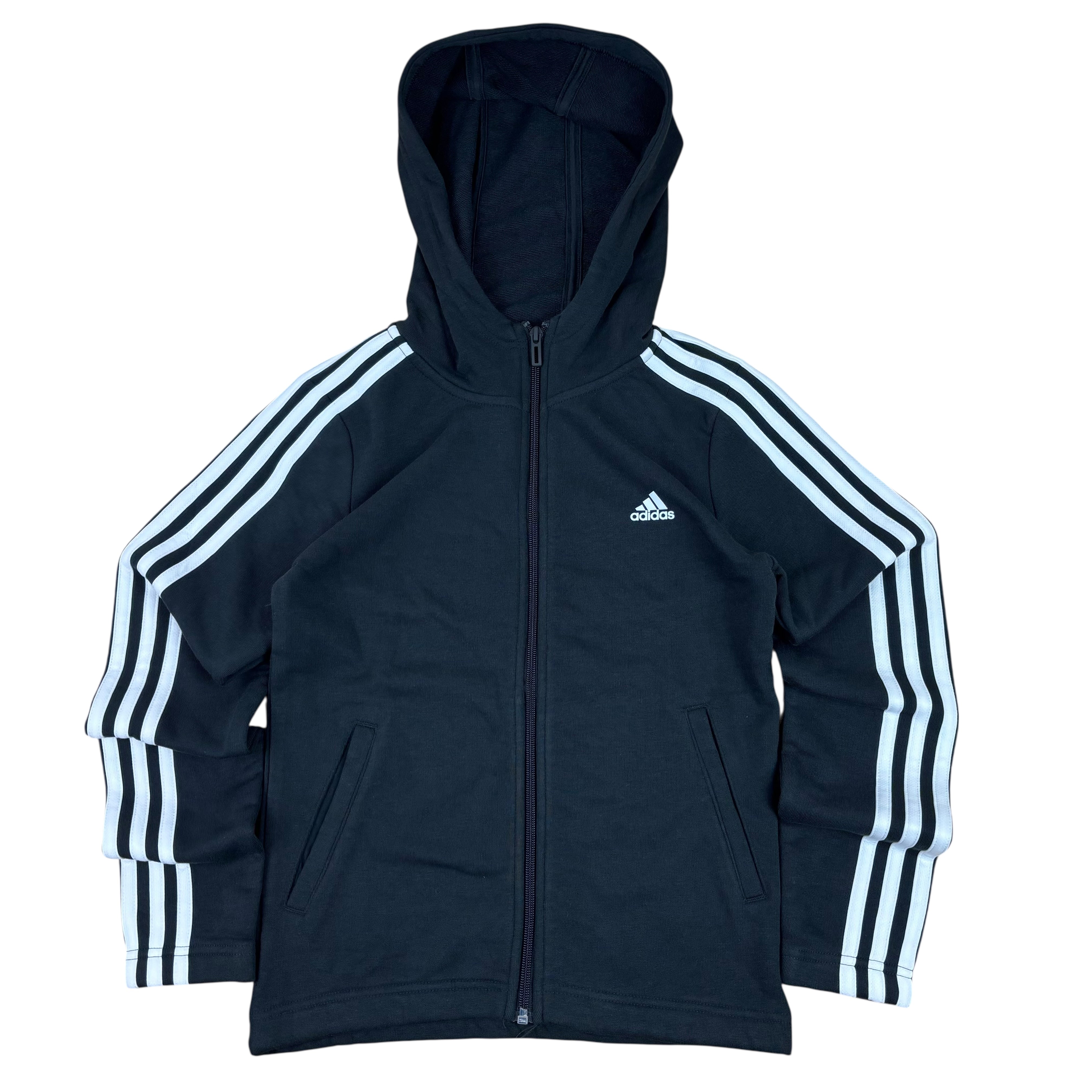 Adidas Black Zip-Up Logo Hoodie BNWT (11-12yrs)