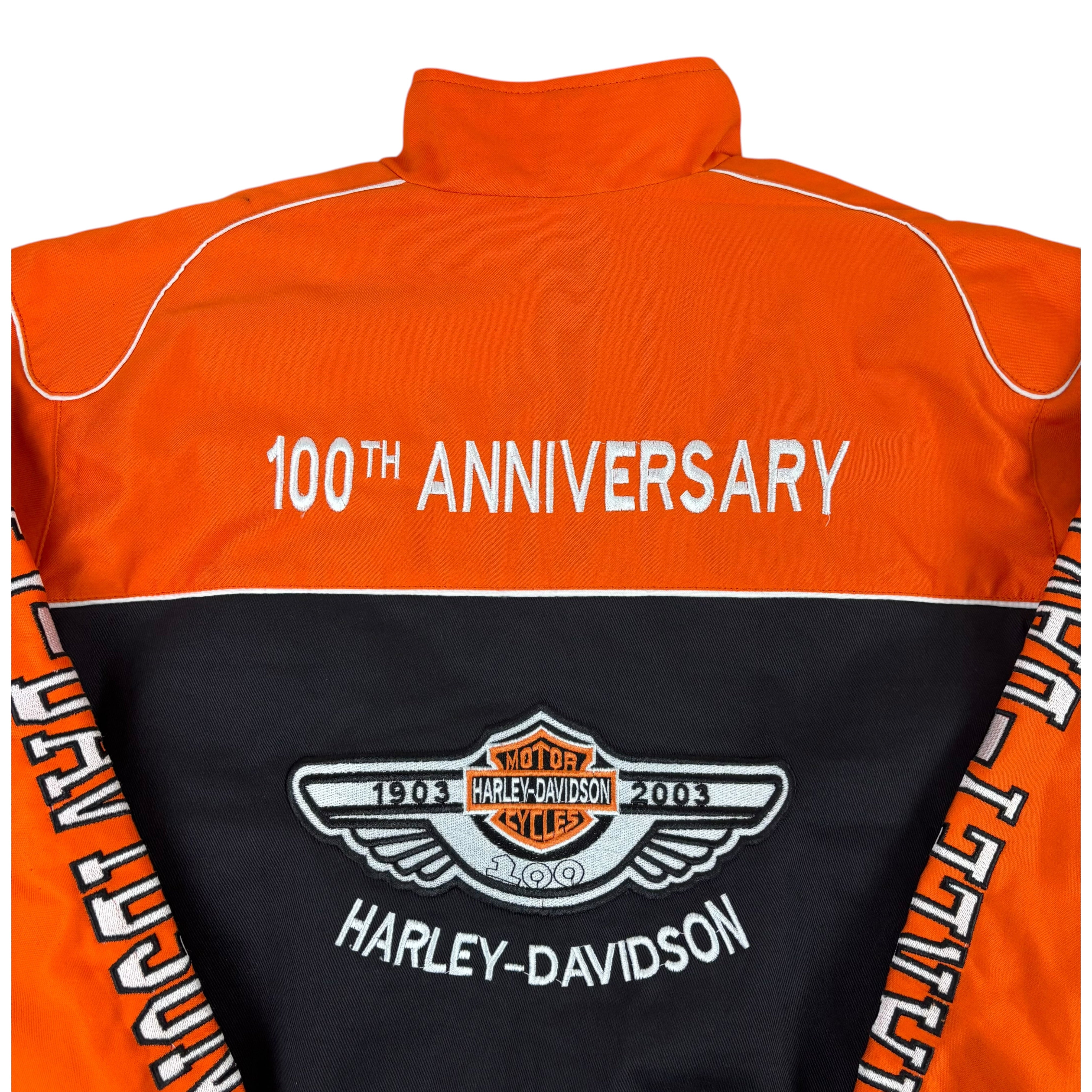 Harley Davidson 100 Year Anniversary 2003 Orange Racing Jacket (M-XL)