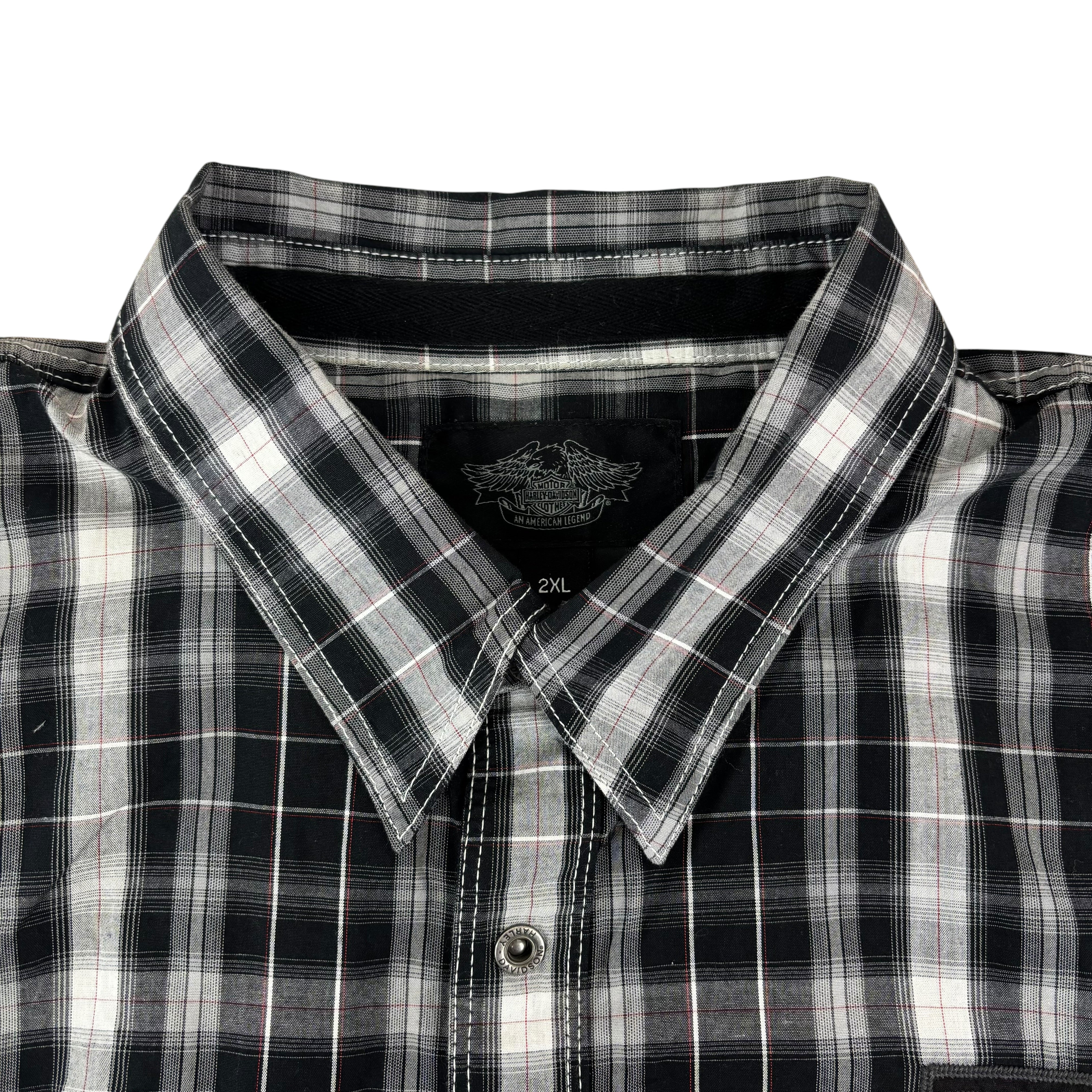 Harley Davidson Y2K Plaid Biker Shirt (XXL)