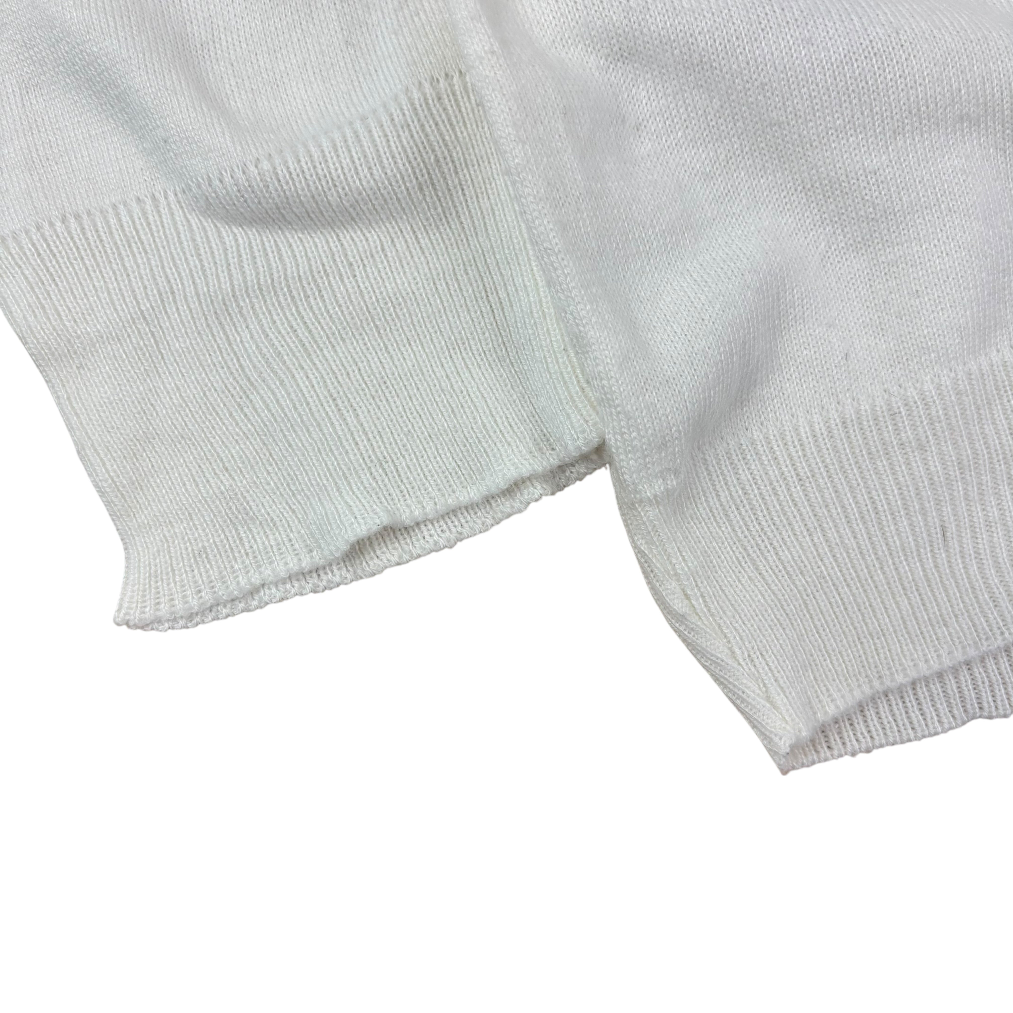 Polo Ralph Lauren White Knitted V-Neck Sweater (M)