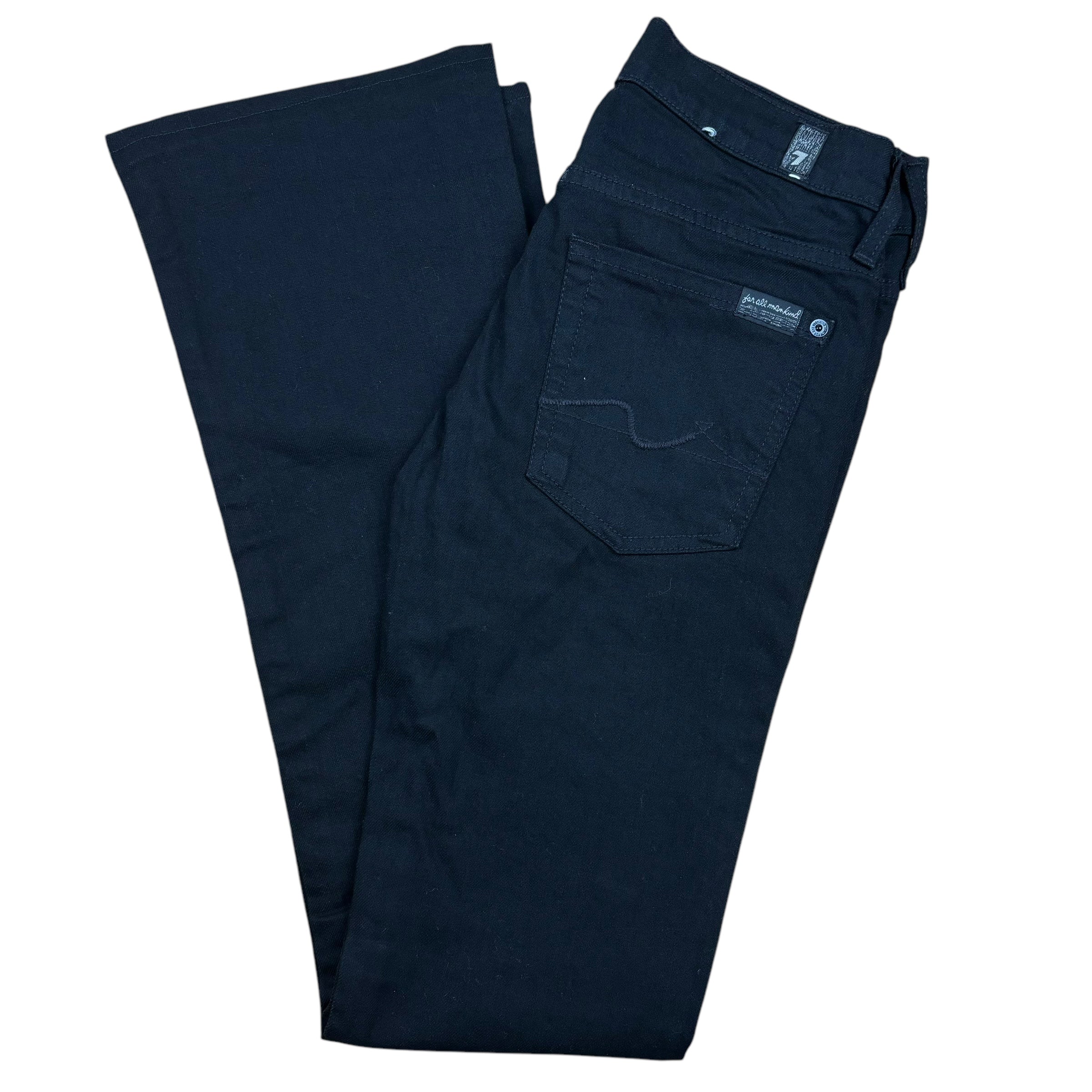 7 For All Mankind Black Y2K Bootcut Jeans (W24”)