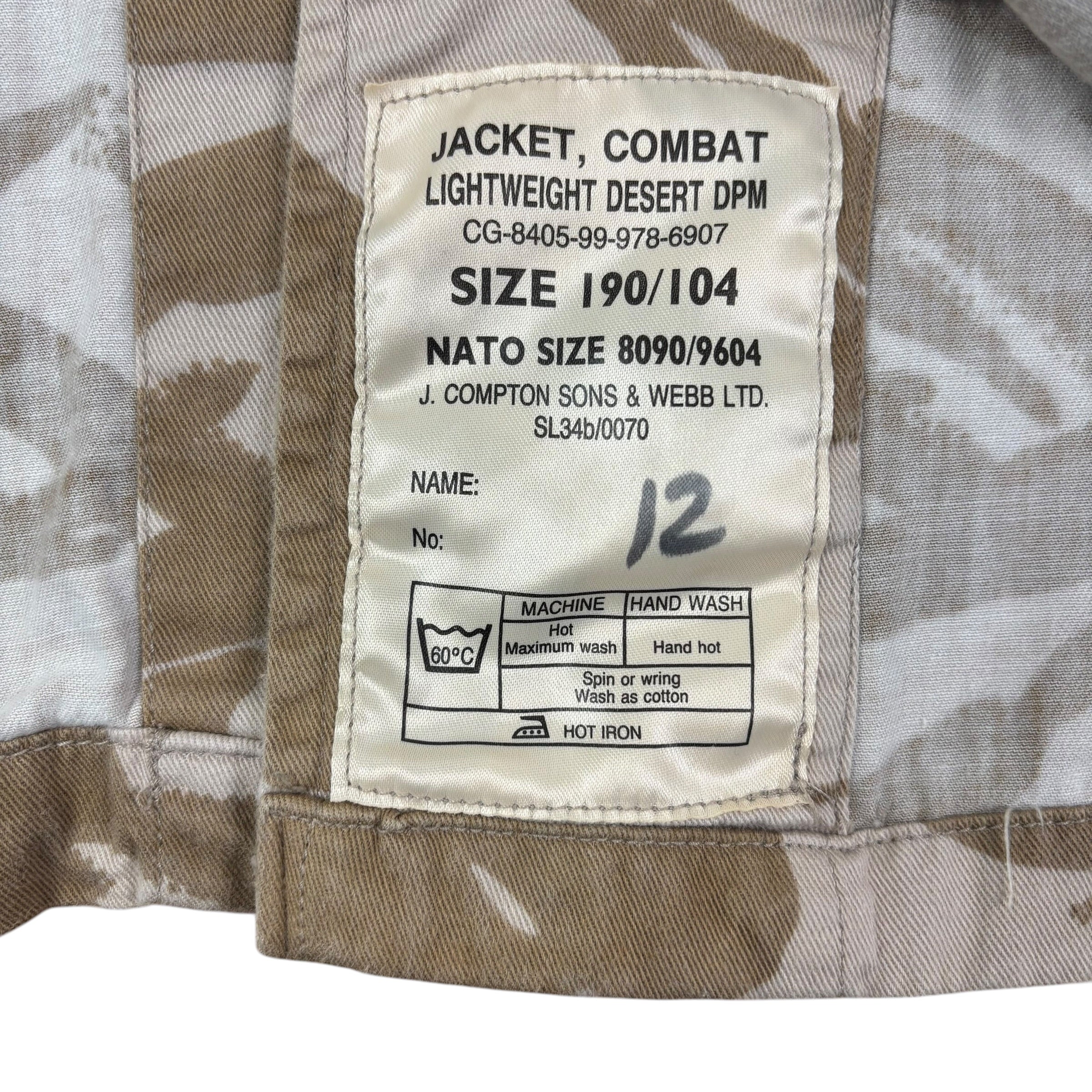 British Army Lightweight Desert DPM Combat Jacket (M)
