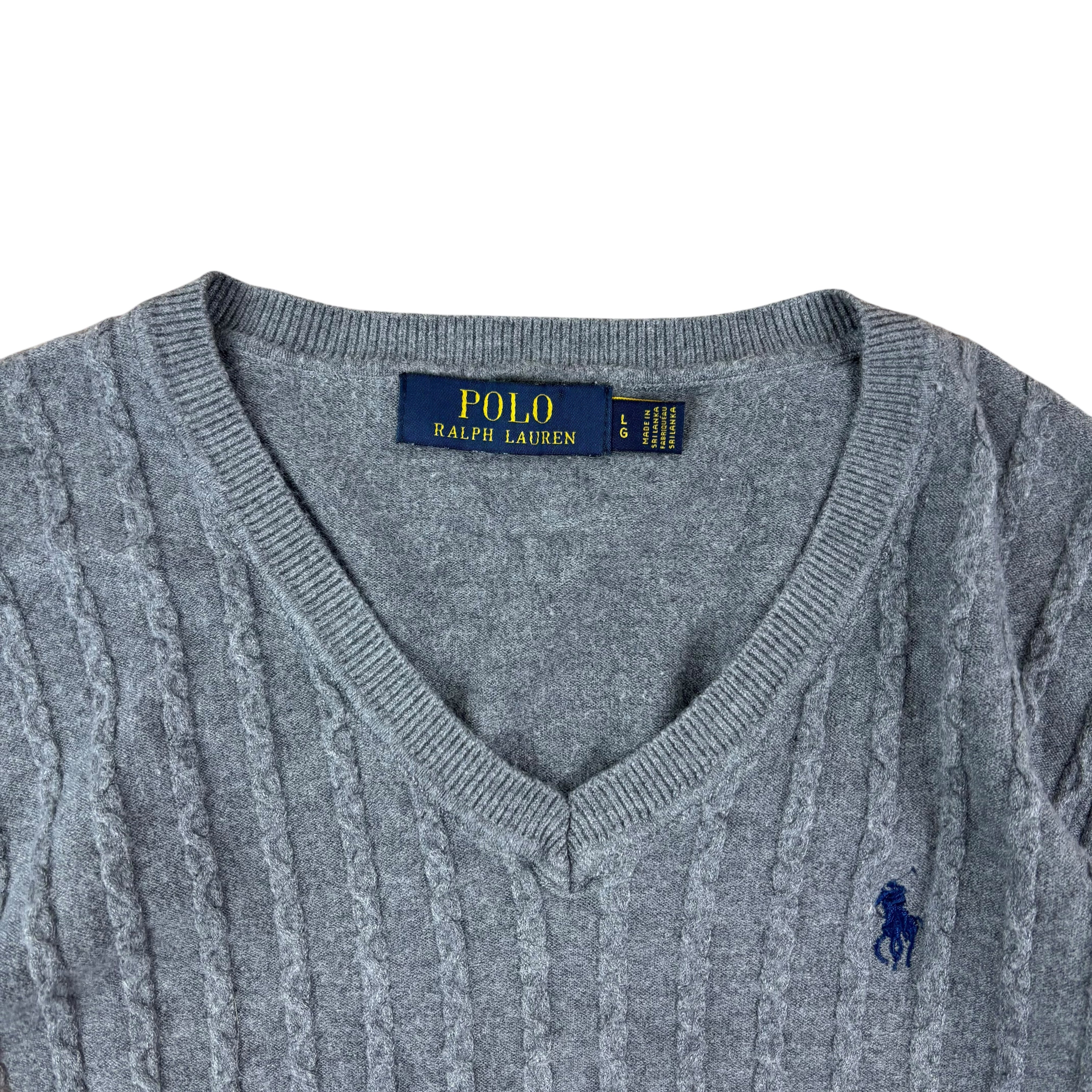Polo Ralph Lauren Grey Knitted Sweater (Women’s L)