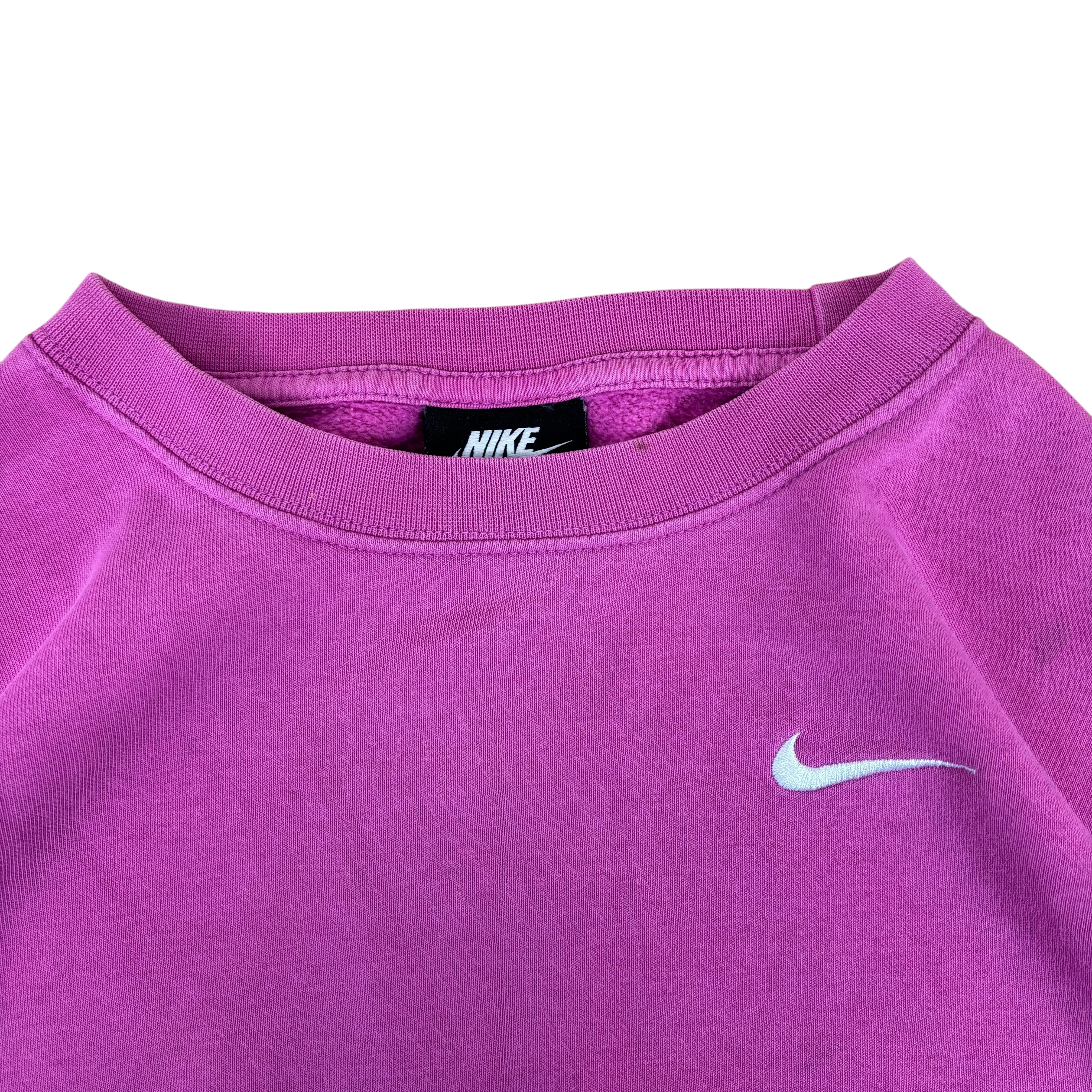 Nike Pink Oversized Cropped Logo Sweater (Women’s S)