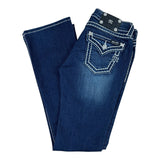 MissMe Y2K Distressed Boot-Cut Jeans (29”)