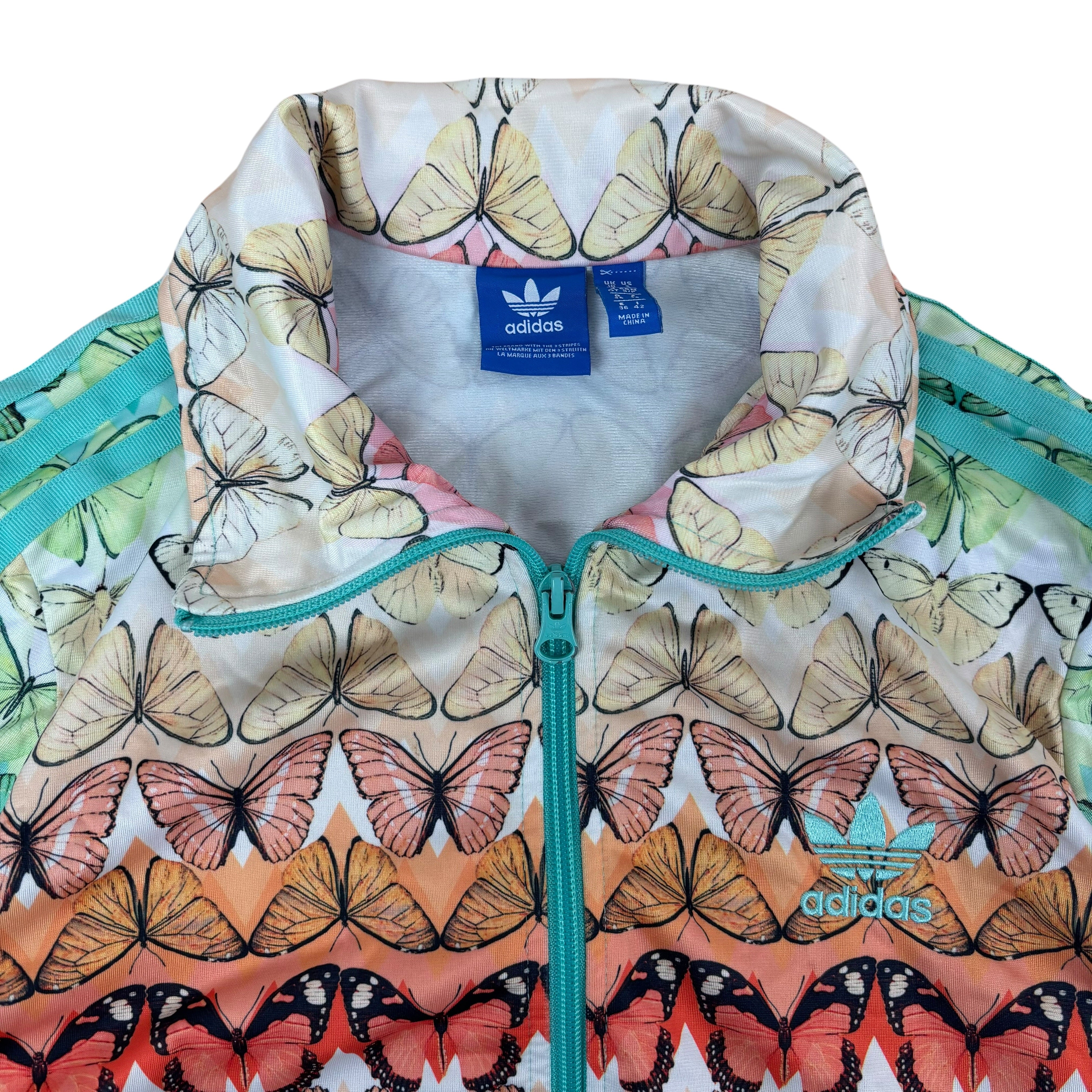 Adidas Butterfly Trefoil Cropped Bomber Track Jacket (Women’s S)