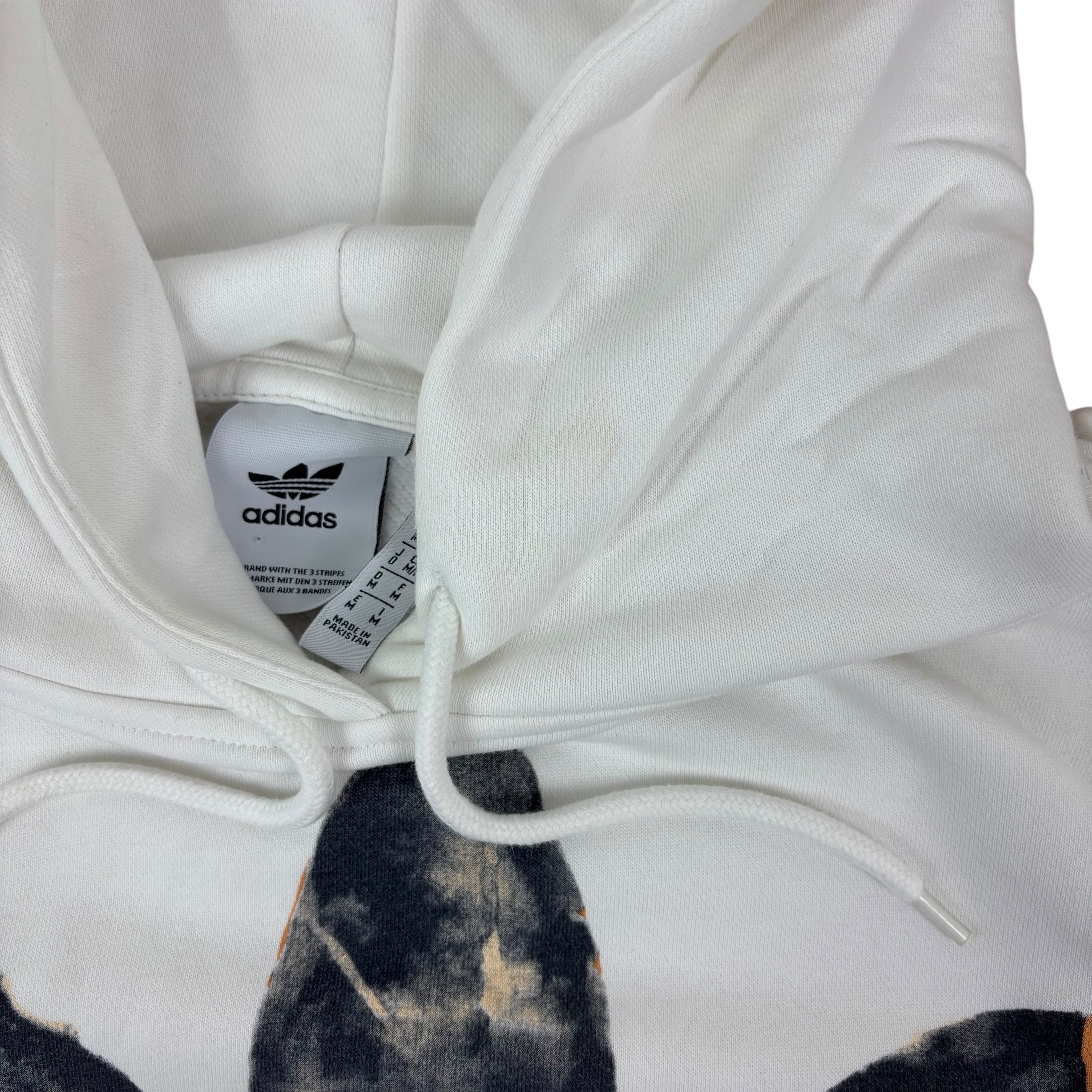 Adidas White Logo Graphic Hoodie (M)