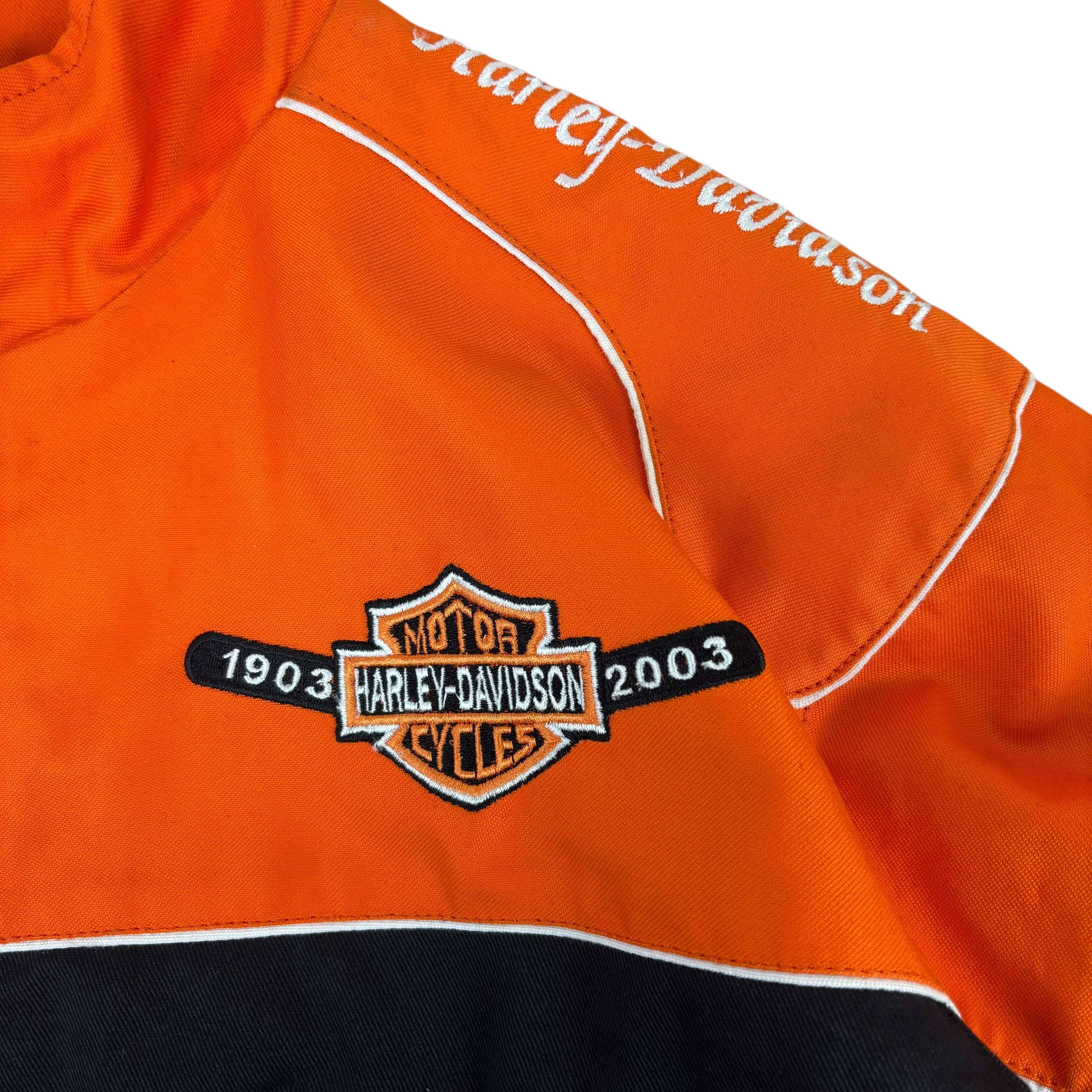 Harley Davidson 100 Year Anniversary 2003 Orange Racing Jacket (M-XL)