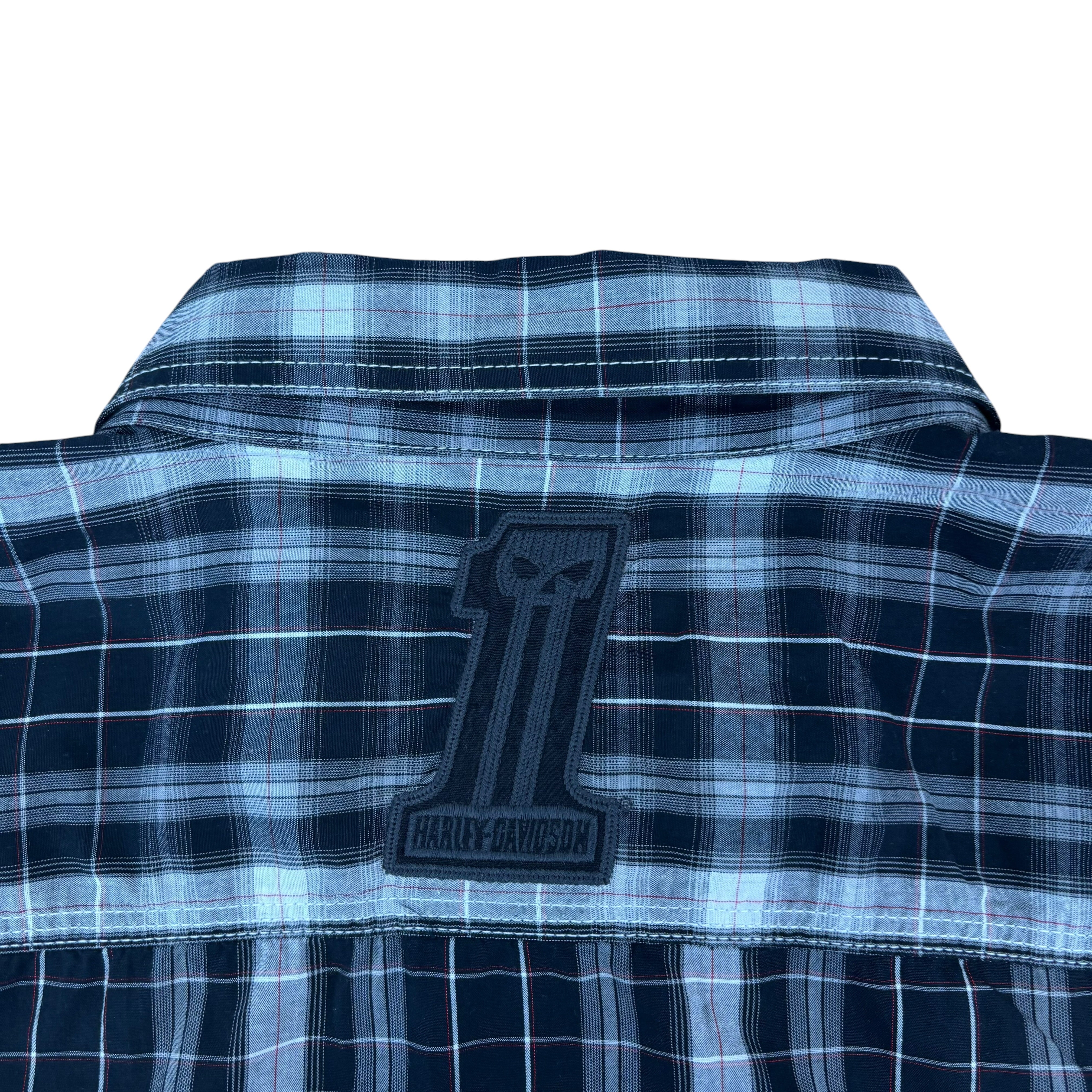 Harley Davidson Y2K Plaid Biker Shirt (XXL)
