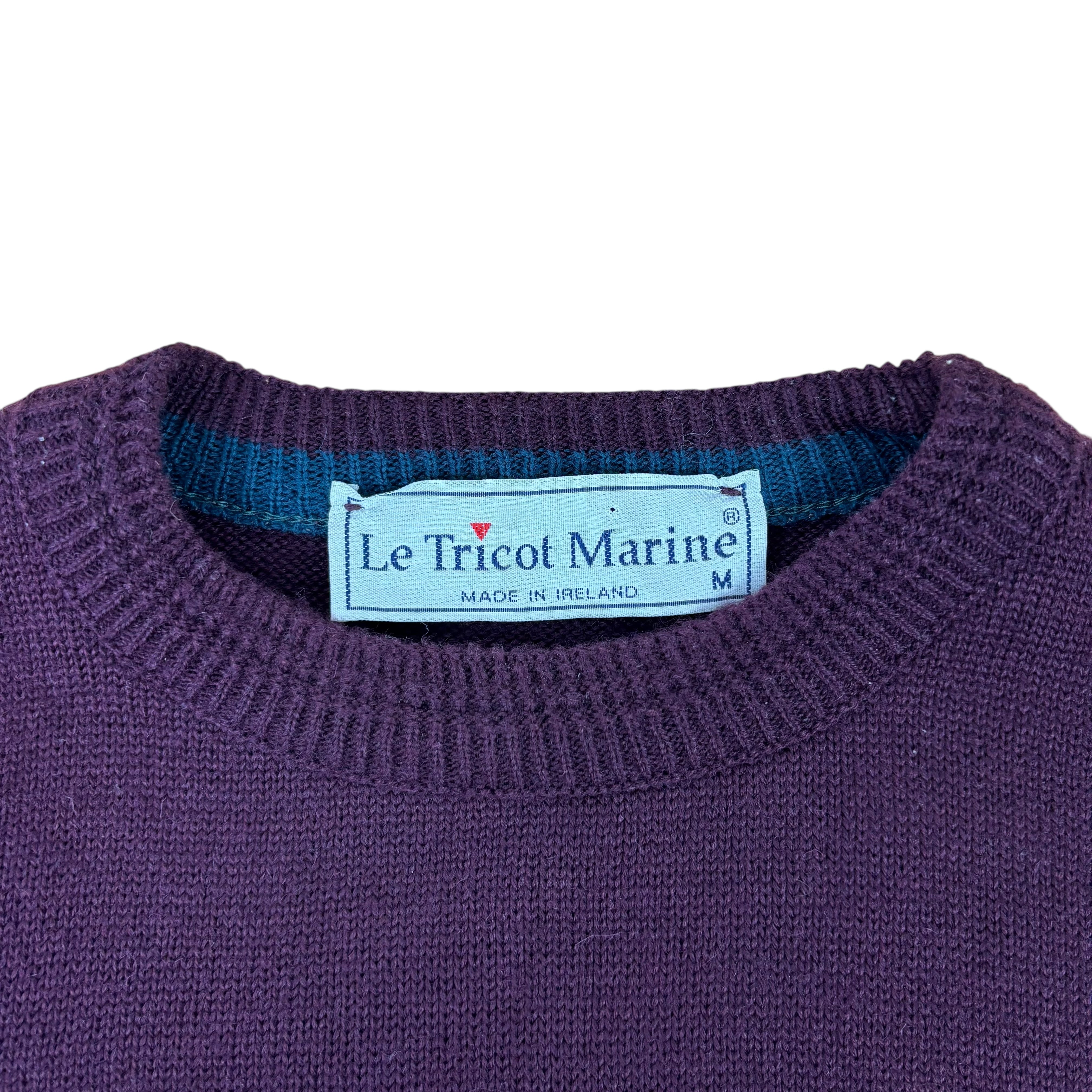 Le Tricot Marine Vintage Made in Ireland Knitted Fisherman Sweater (M)