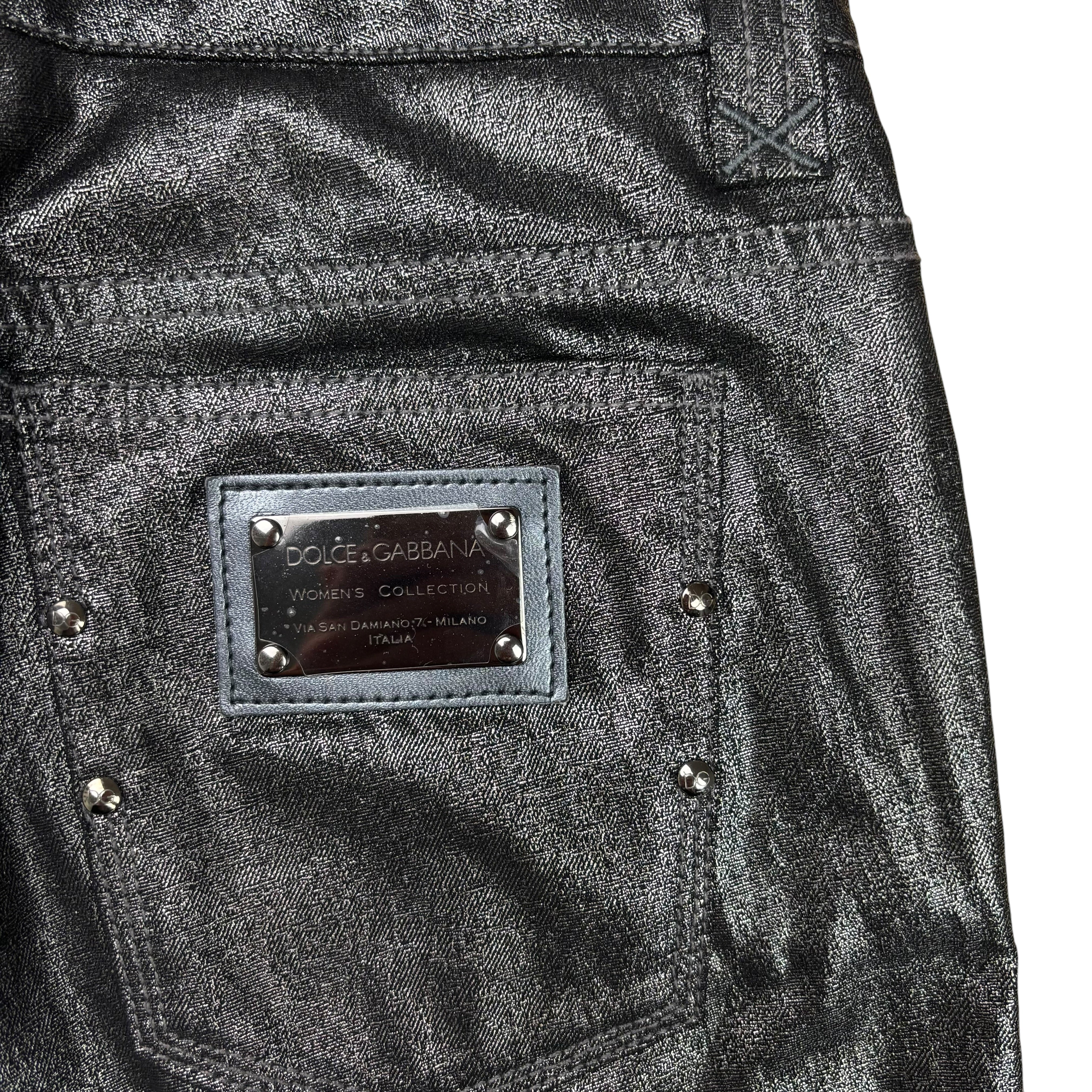 Dolce&Gabanna Y2K Silver Denim Pants (Women’s S)
