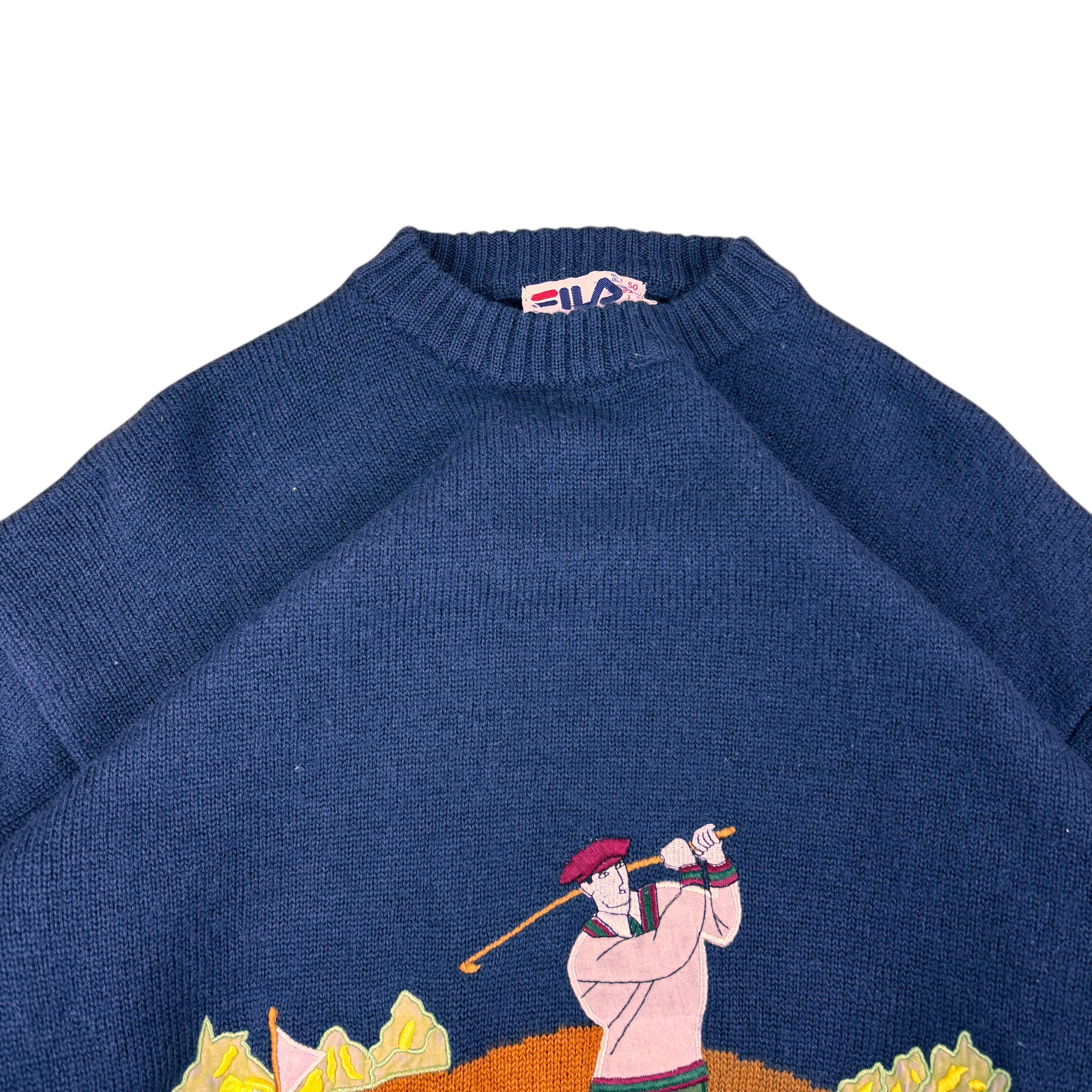 FILA 80s Golf Scene Knitted Sweater (M)