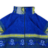 Vintage Blue Flower Pattern Fleece (M)