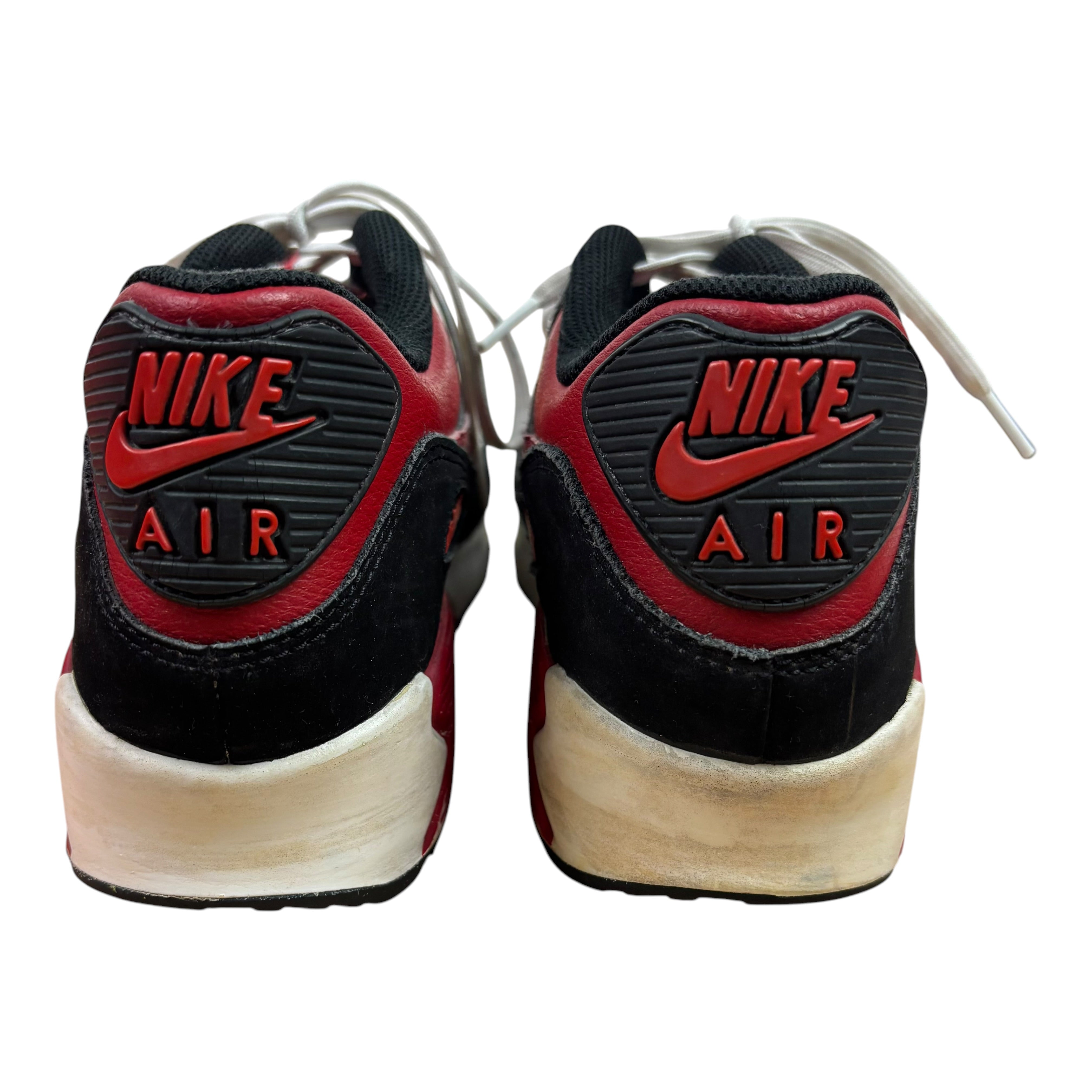 Nike AirMax90 LTR Black Red Trainers (UK6)