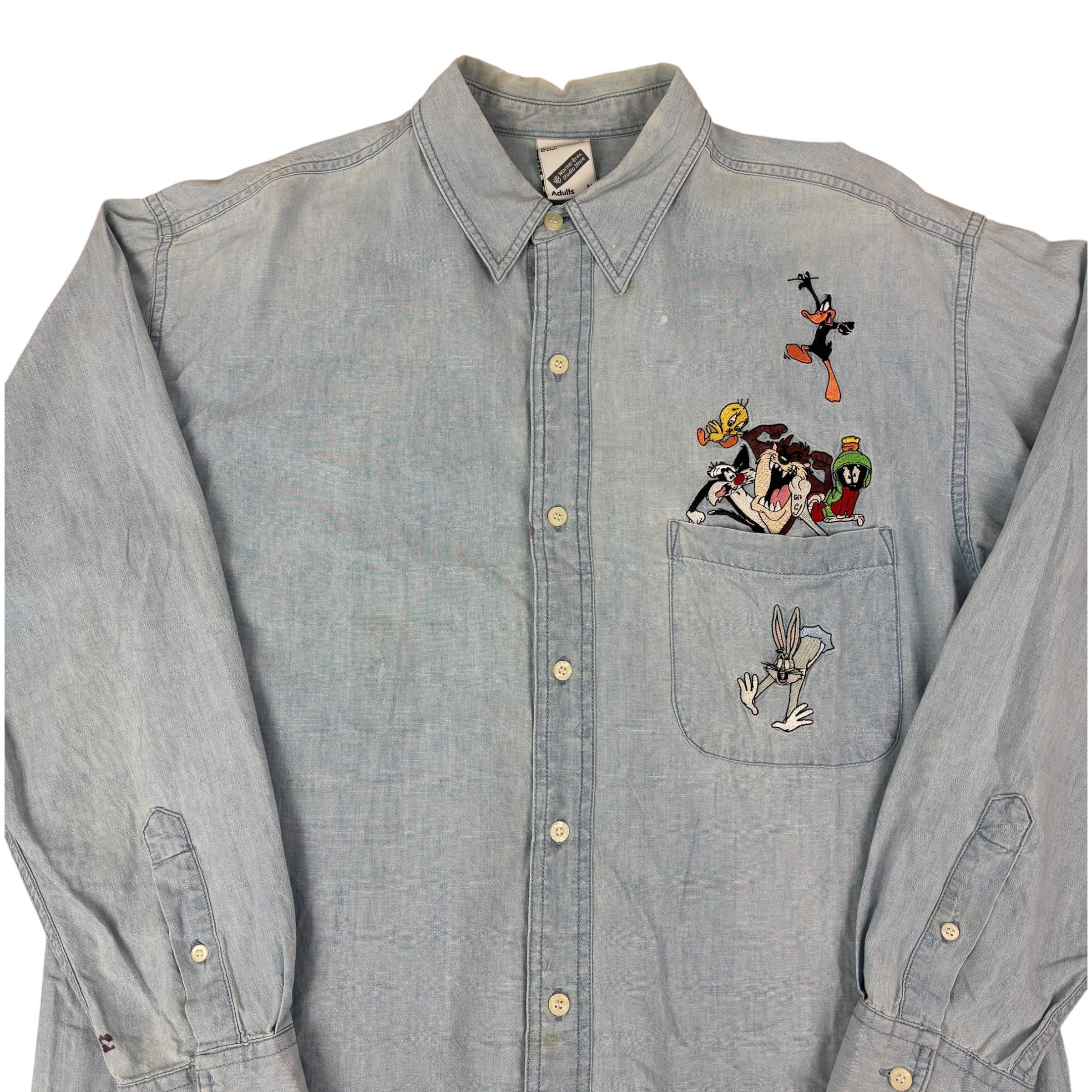 Looney Tunes 90s Graphic Denim Shirt (M)