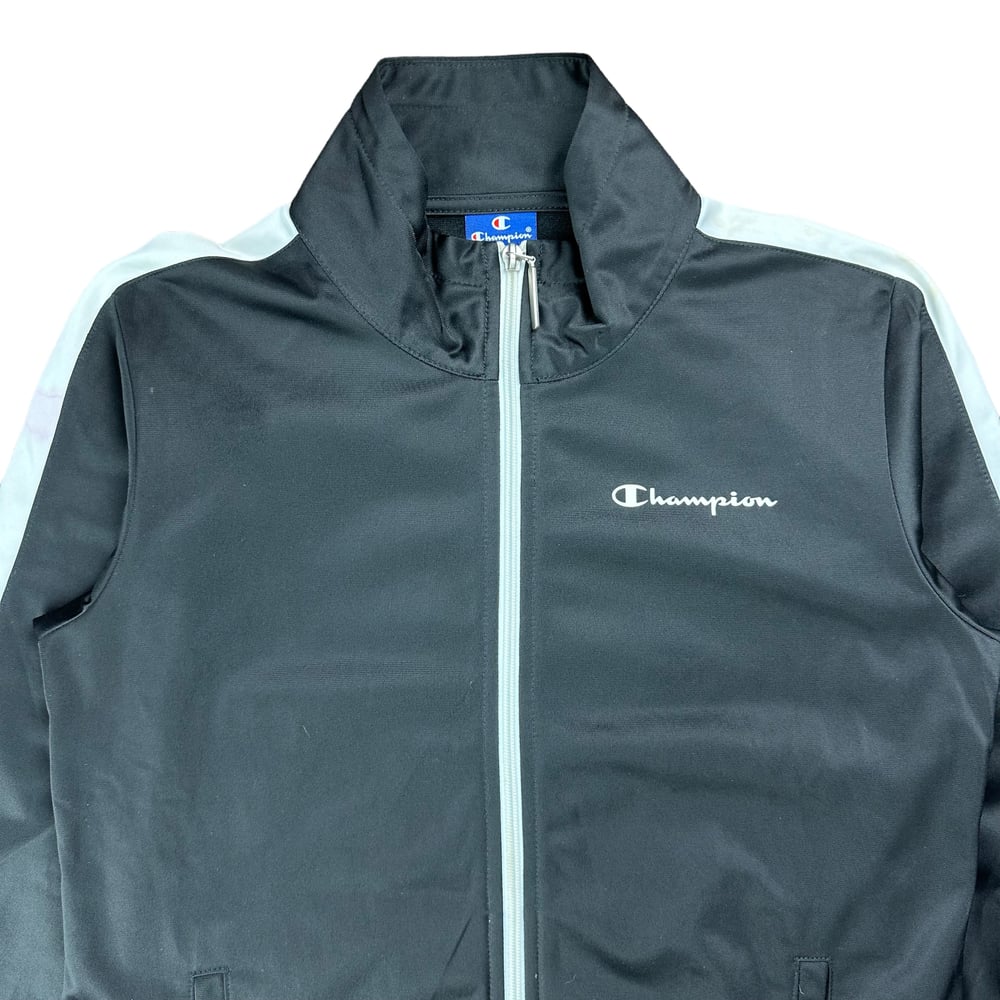 Champion Black Logo Track Jacket (S)
