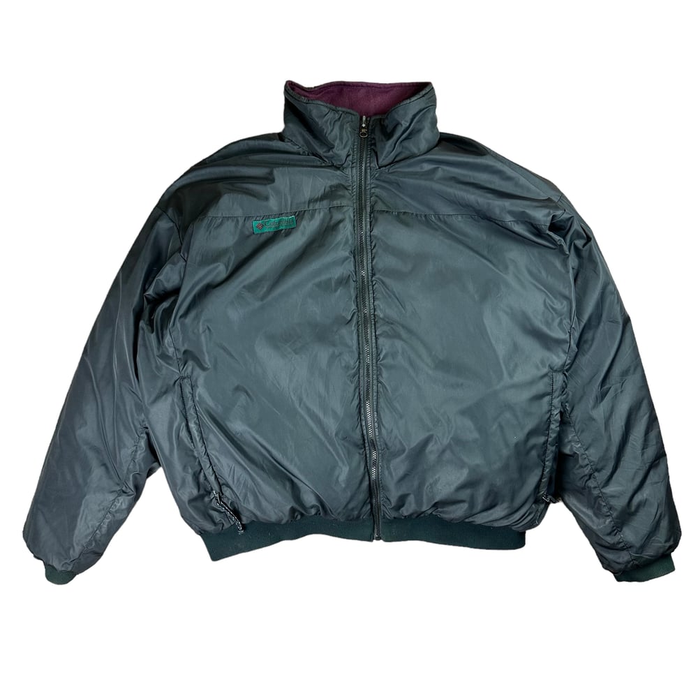 Columbia Wine & Black Reversible Puffer Jacket (XL)