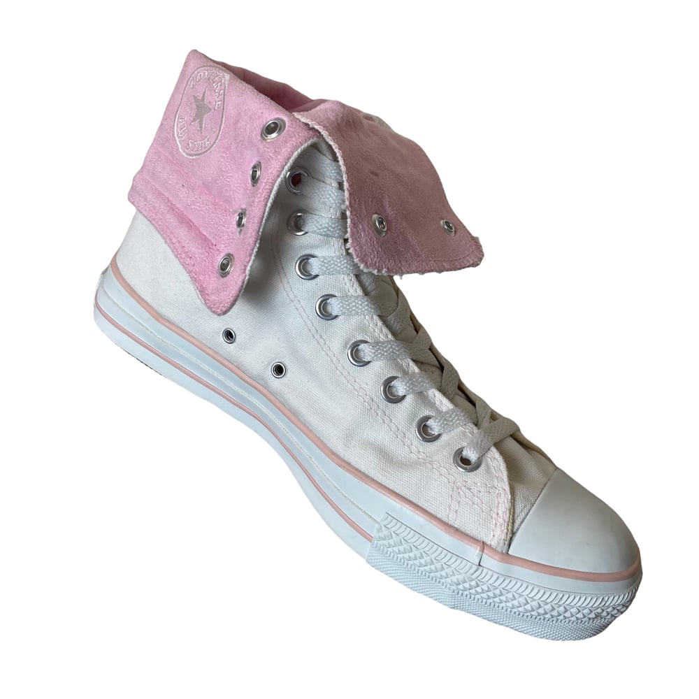 Converse Chuck Taylor All Star Hi Fold-Over 11055 White Pink (UK9)