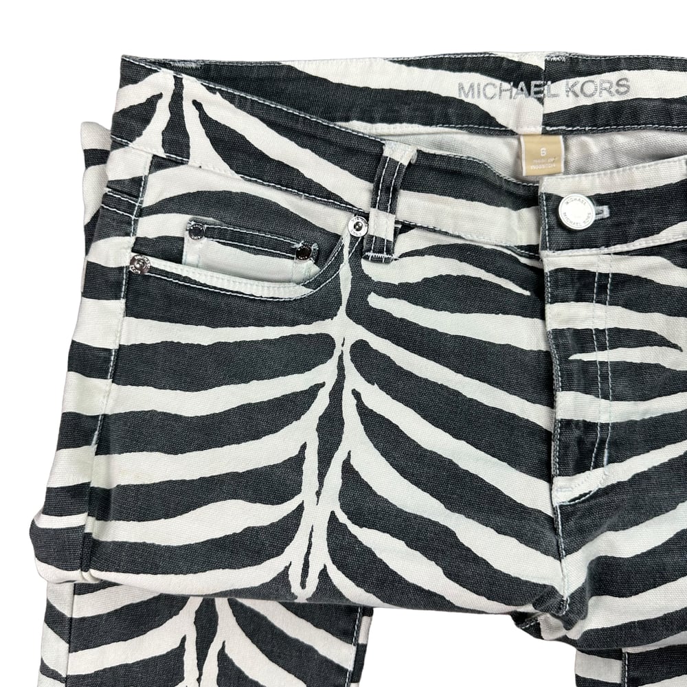 Michael Kors Y2K Zebra Print Jeans (Women’s XS)