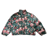 Naf Naf 90s All Over Print Cropped Puffer Jacket (Women’s M)