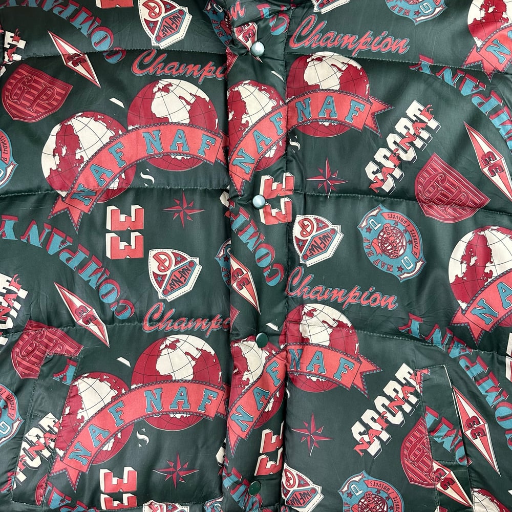 Naf Naf 90s All Over Print Cropped Puffer Jacket (Women’s M)