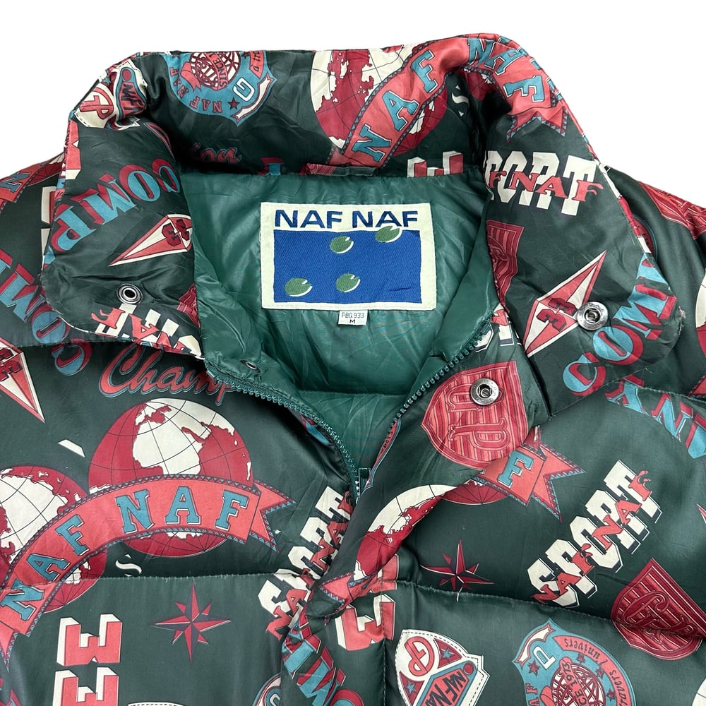 Naf Naf 90s All Over Print Cropped Puffer Jacket (Women’s M)