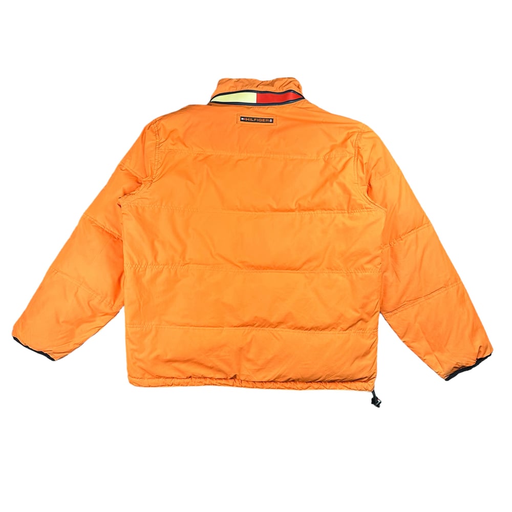 Tommy Hilfiger Orange Navy Reversible Puffer Jacket (XL)