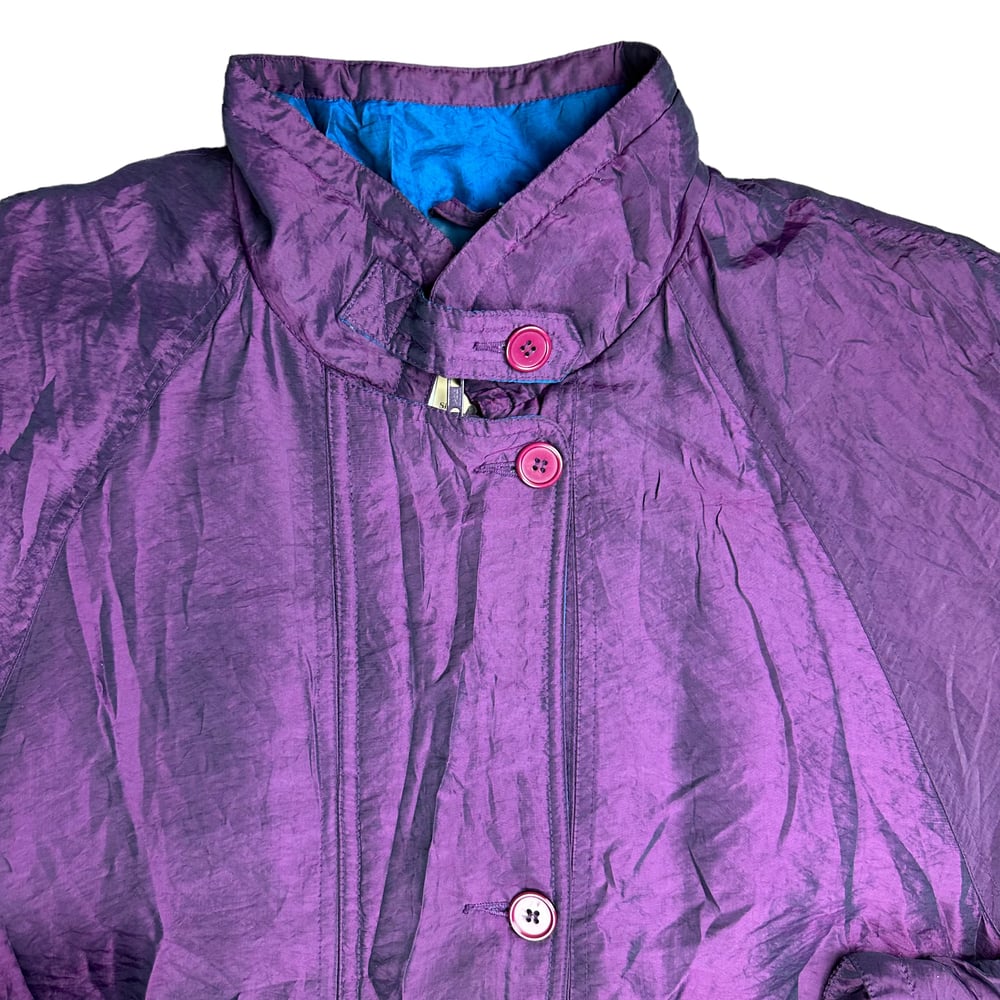 Vintage Insulated Purple Windbreaker Jacket (M)
